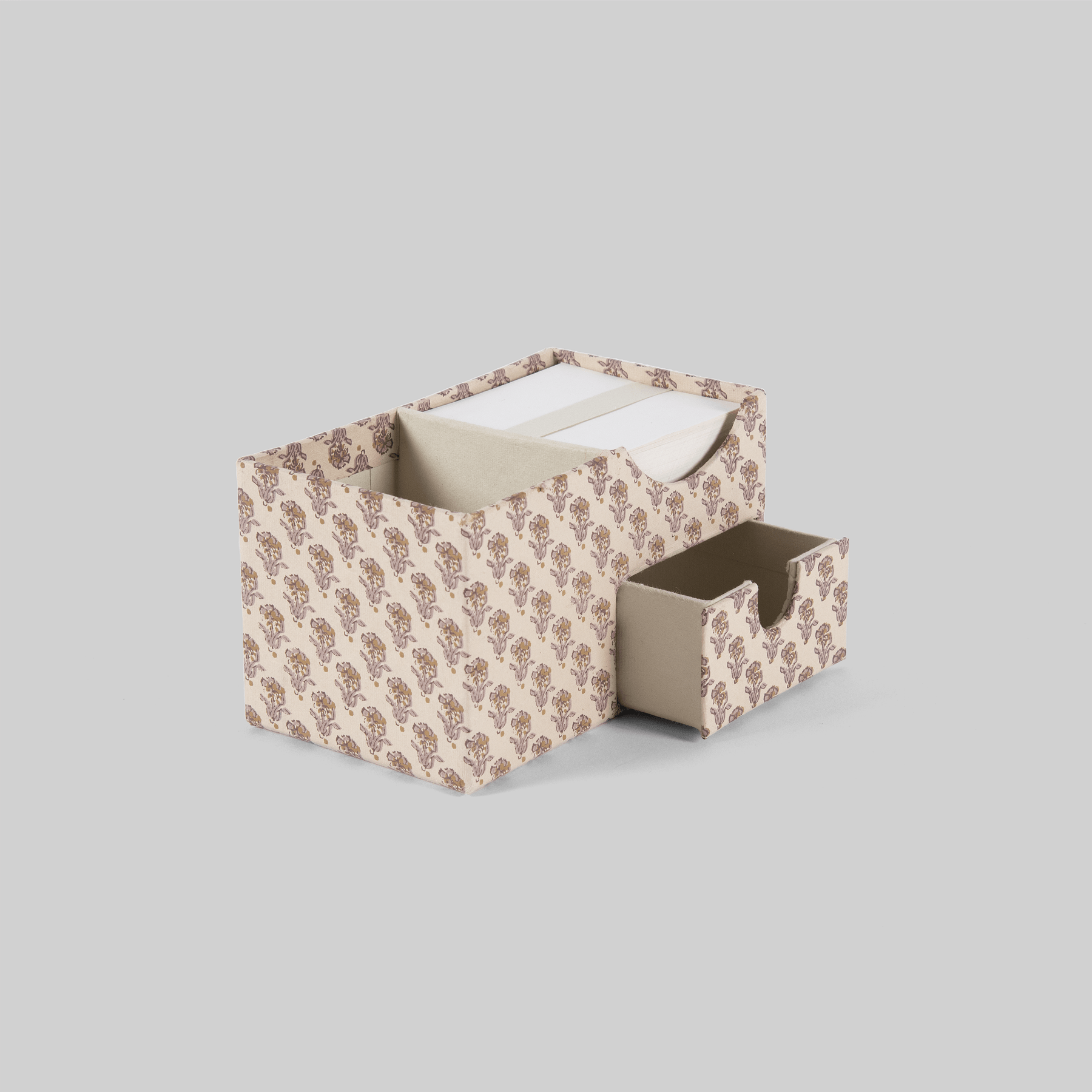 Block Story Buti Beige Cube Desk Organiser