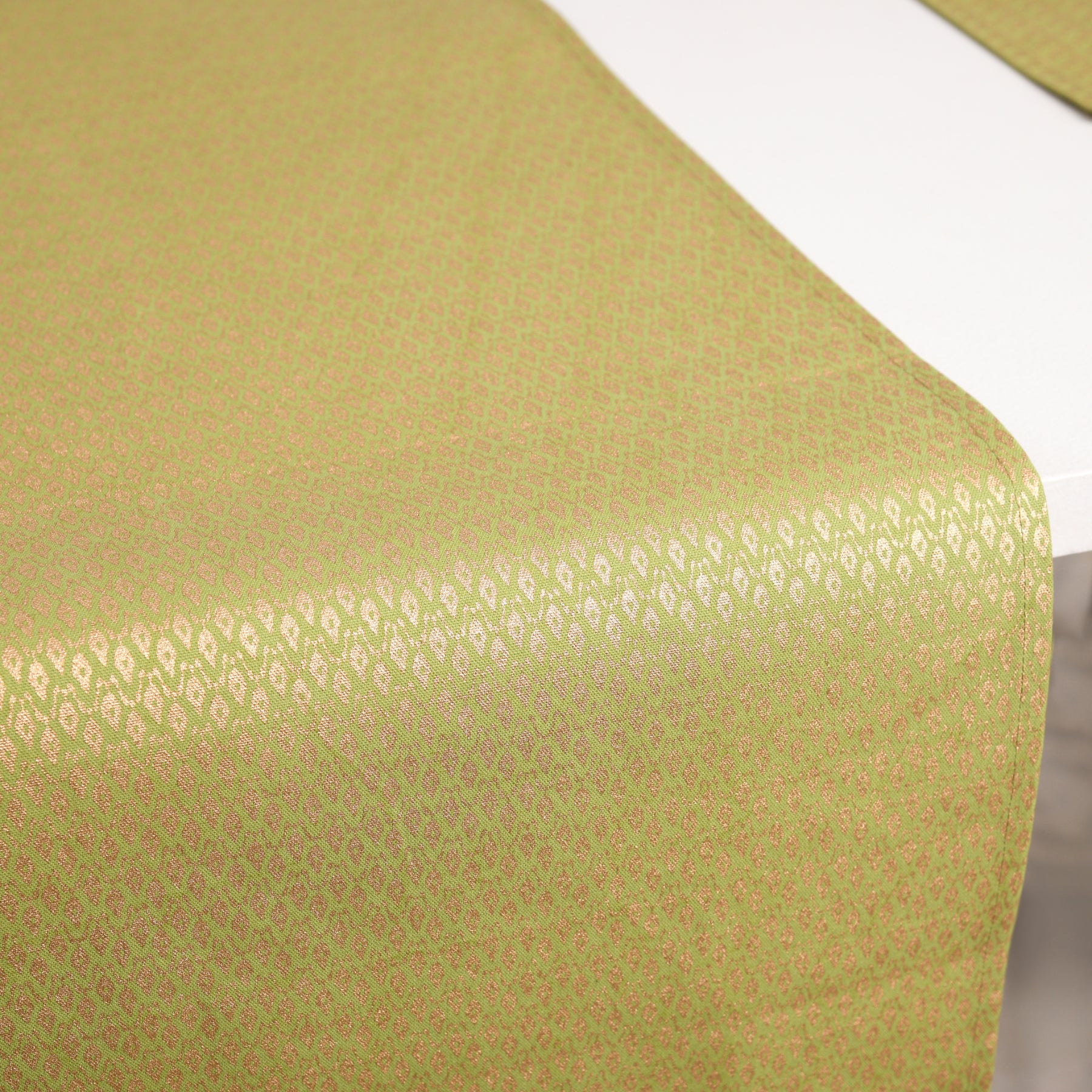 Chevron Leaf Green-Gold Runner Ratan Texprocess Pvt. Ltd