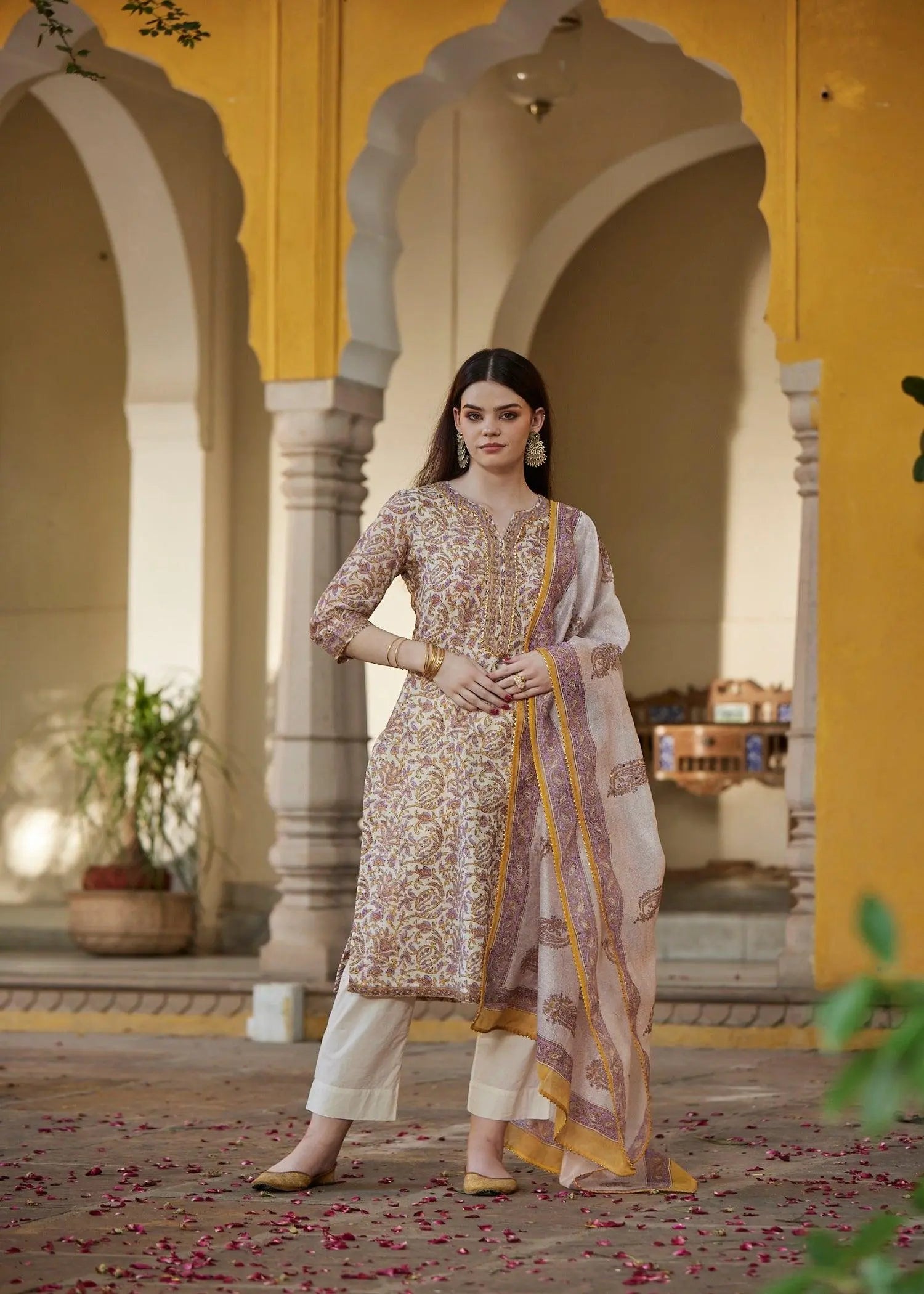 Natural Chanderi Regular Kurta | Elegant Ethnic Wear | Ratan Jaipur