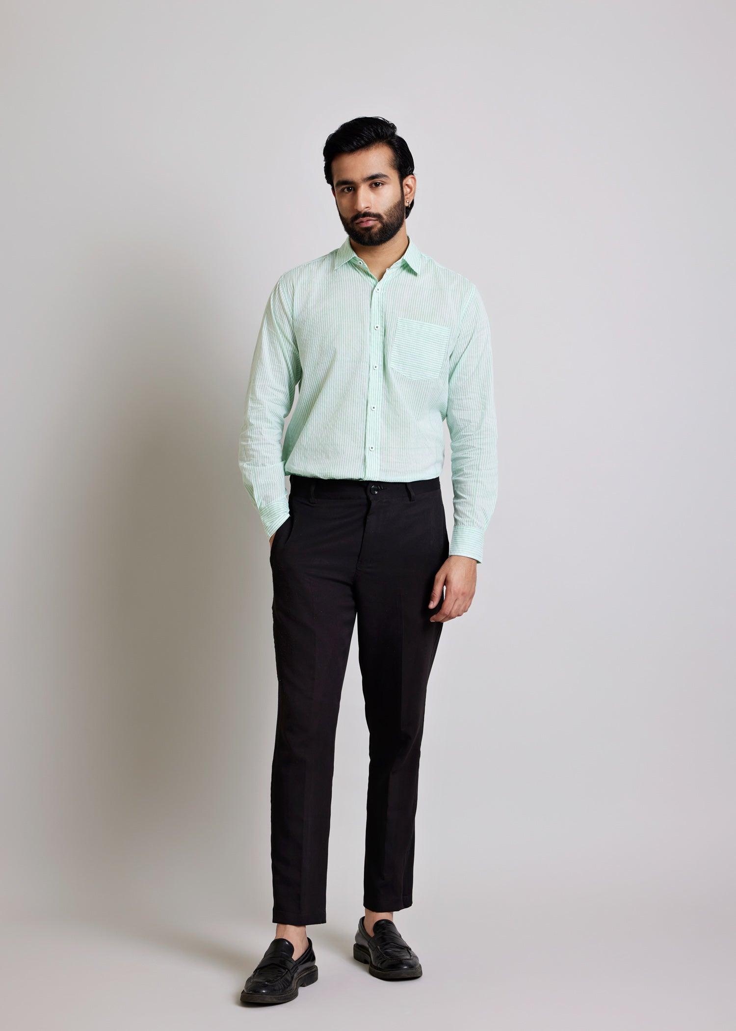 Green Regular Cotton Full Sleeve Shirt Ratan Texprocess Pvt. Ltd