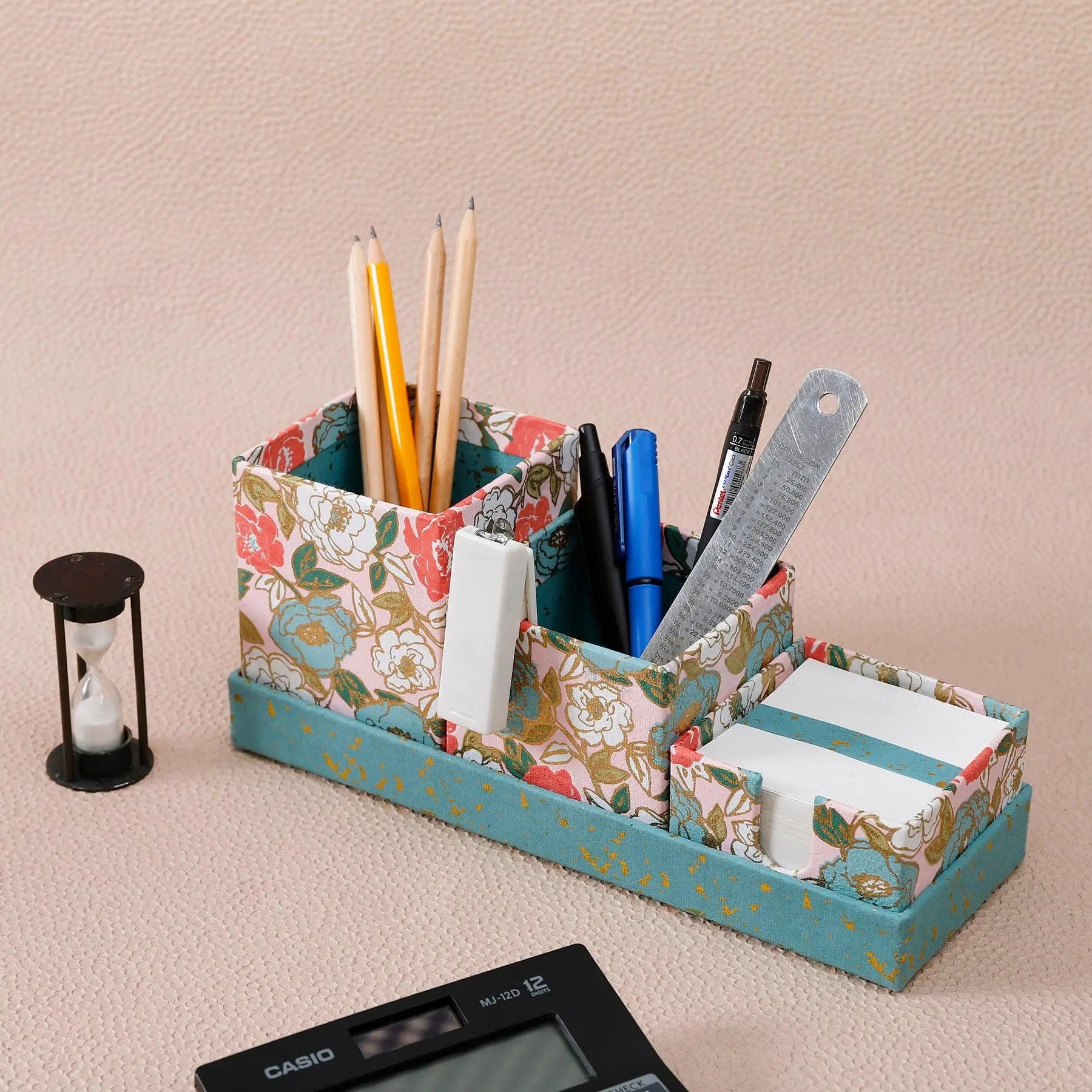 Phool Peach & Aqua Small Desk Organiser