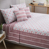 Geometric Quint Red & Grey Block Printed Cotton Bedcover