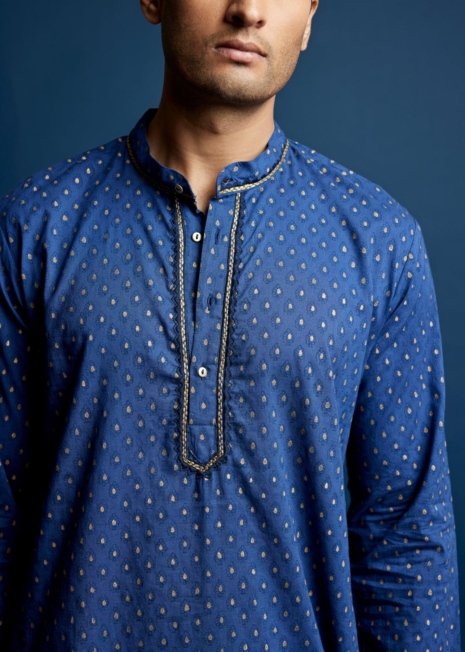 Men's Cotton Kurta Blue