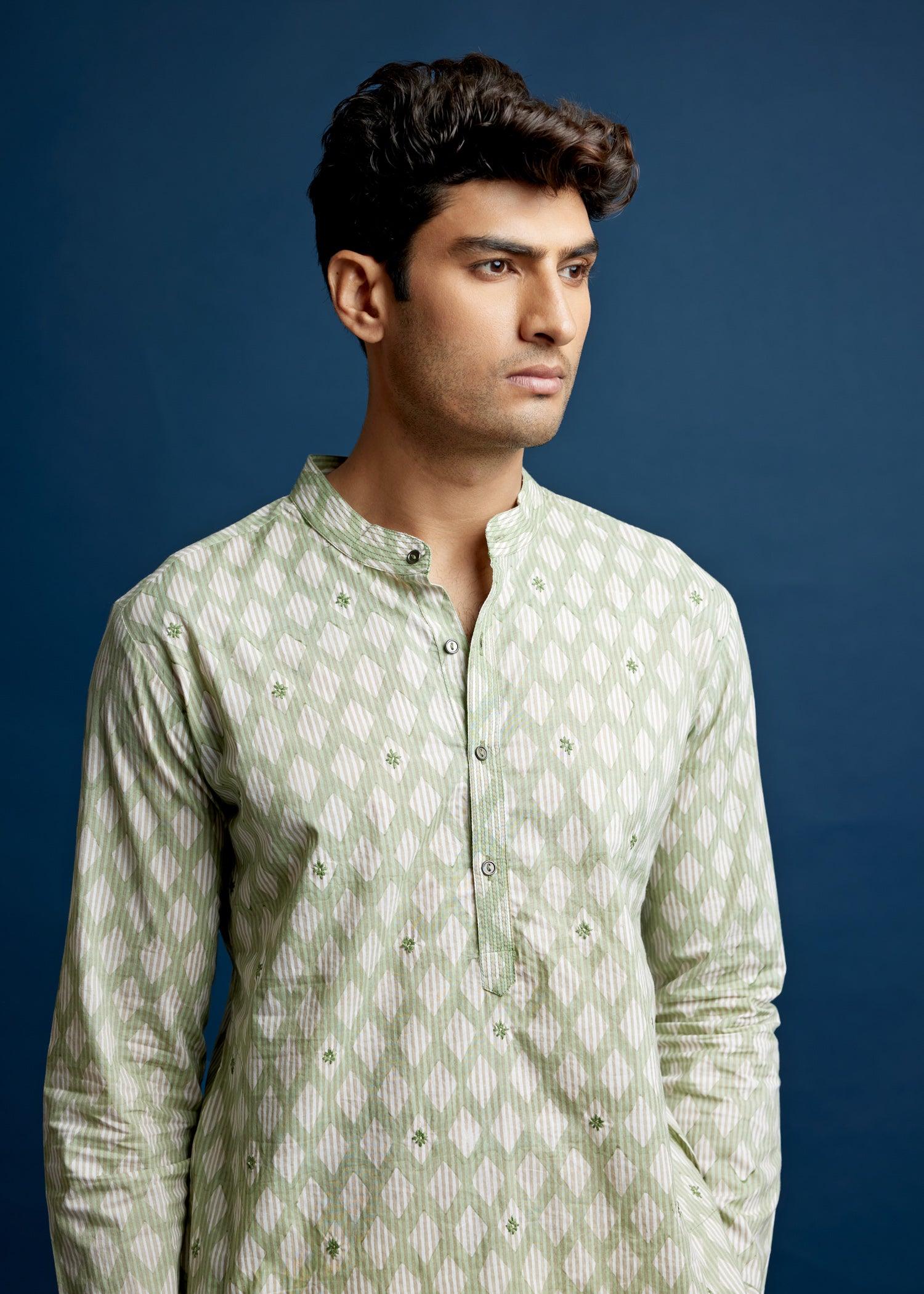 Men's Cotton Kurta Green Ratan Texprocess Pvt. Ltd