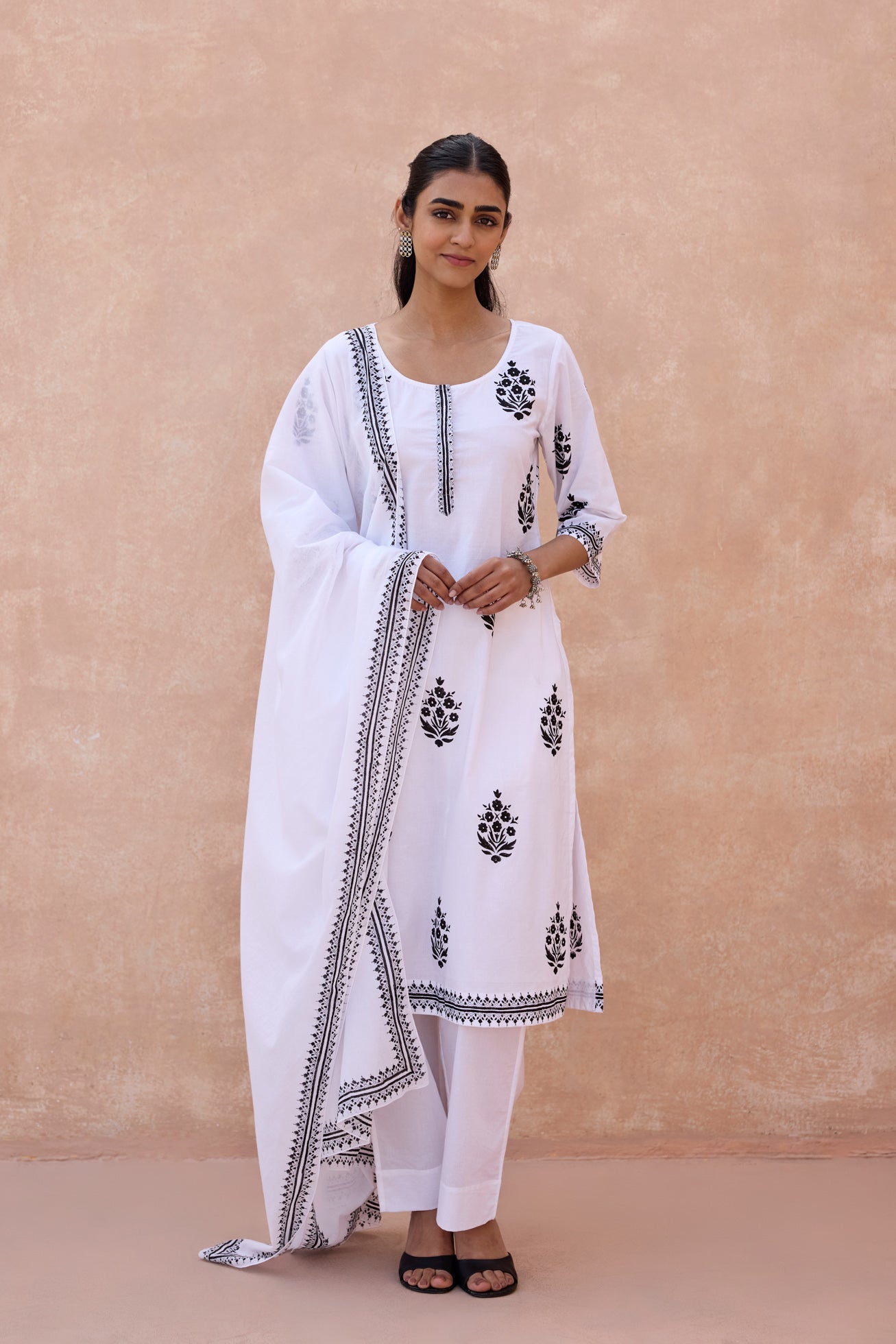 Printed Border Cotton Dupatta