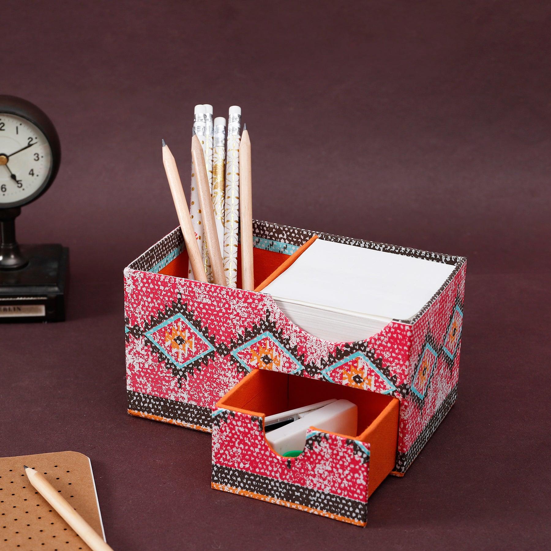 Kaleen Multicolor Cube Desk Organiser