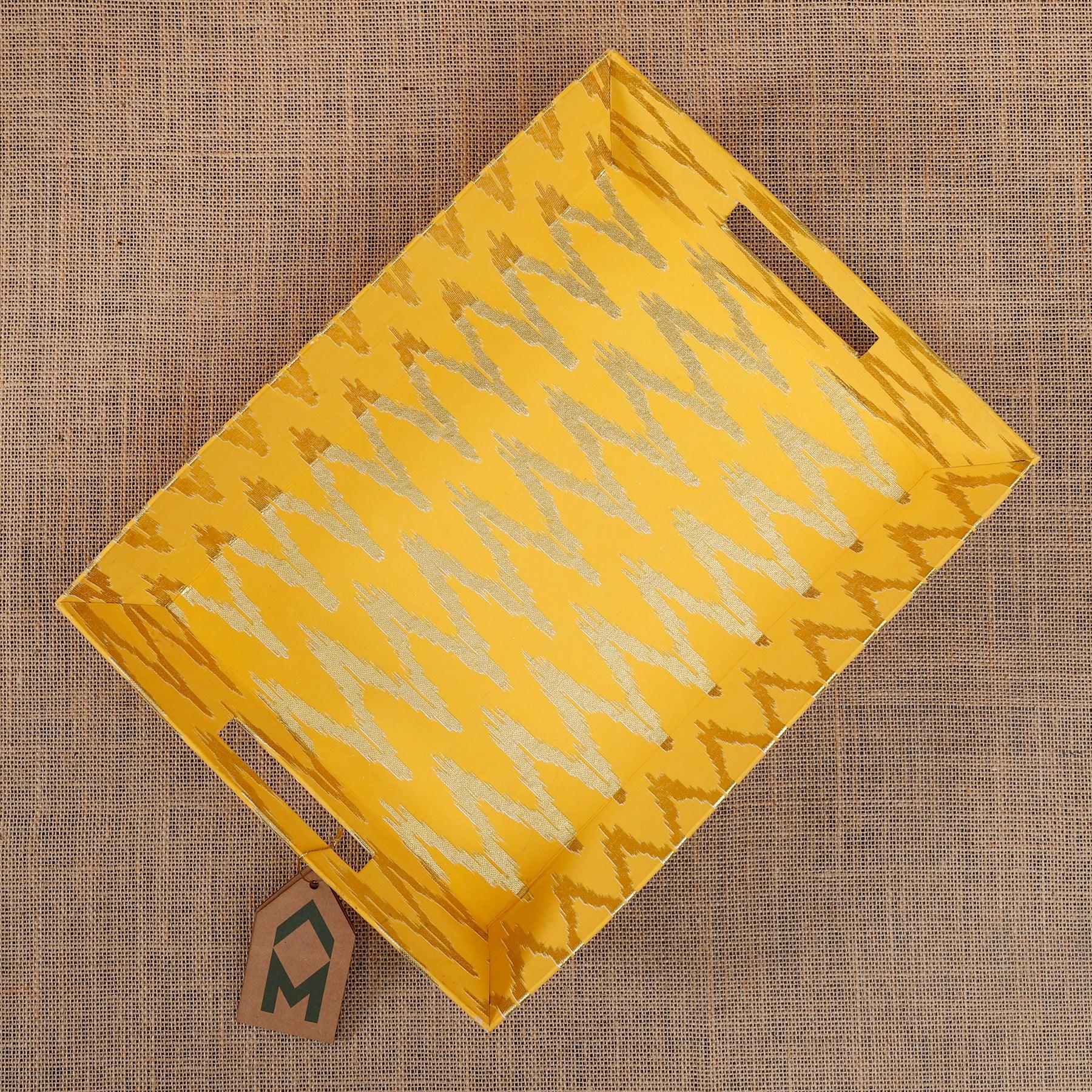 Ikat Yellow Gift Tray Set of 3