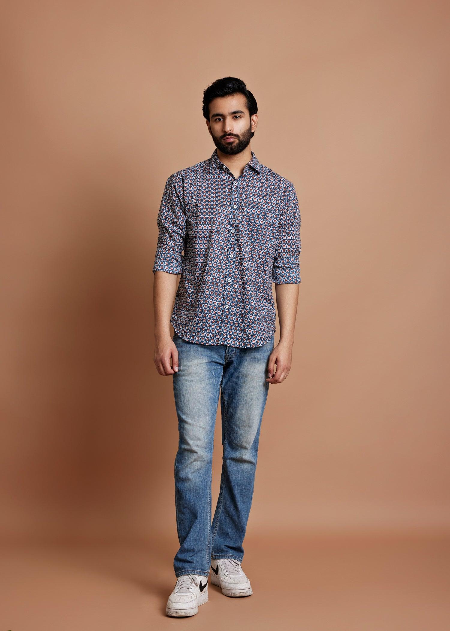 Legion Blue Regular Cotton Full Sleeve Shirt Ratan Texprocess Pvt. Ltd