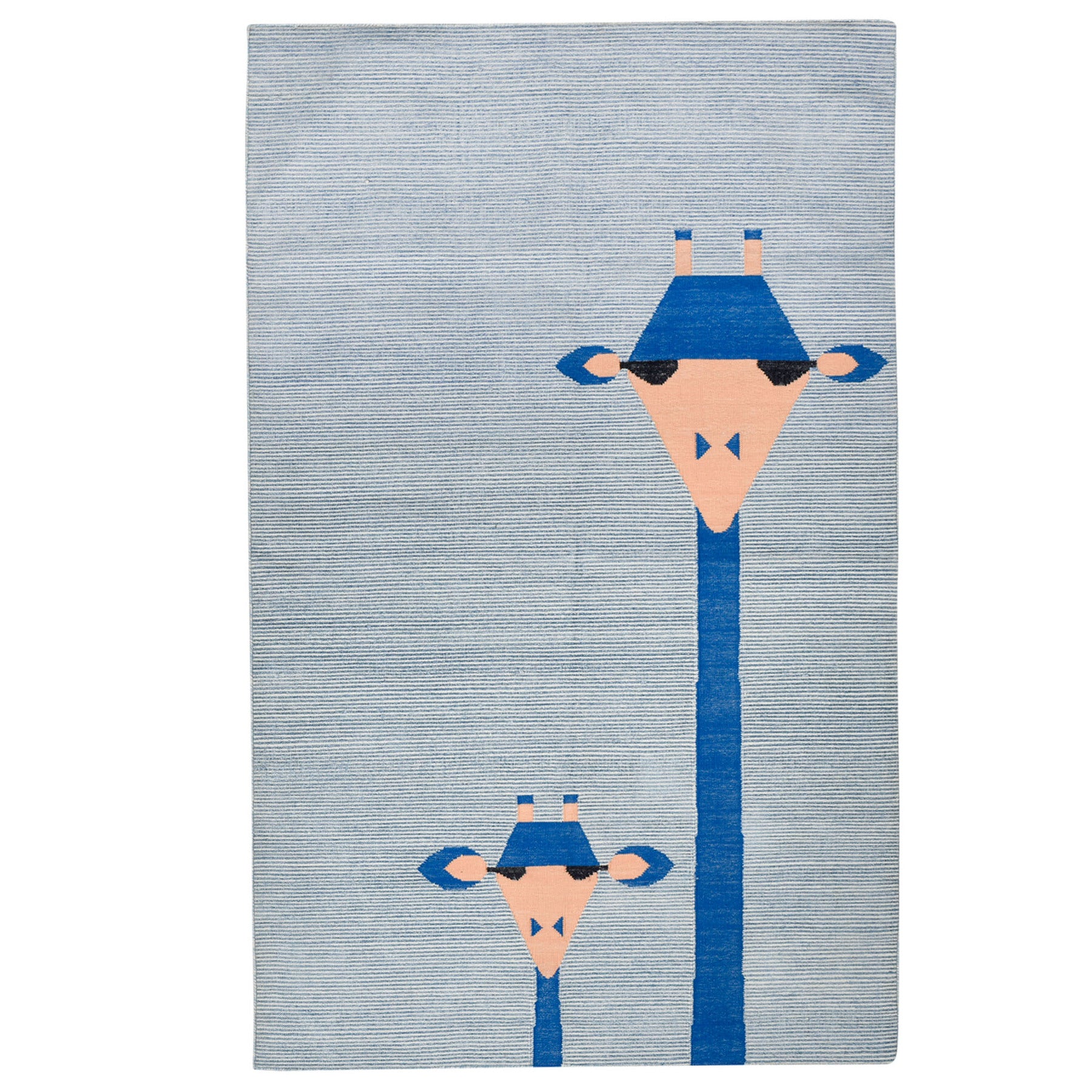 Giraffe Kid Rug Blue/Peach