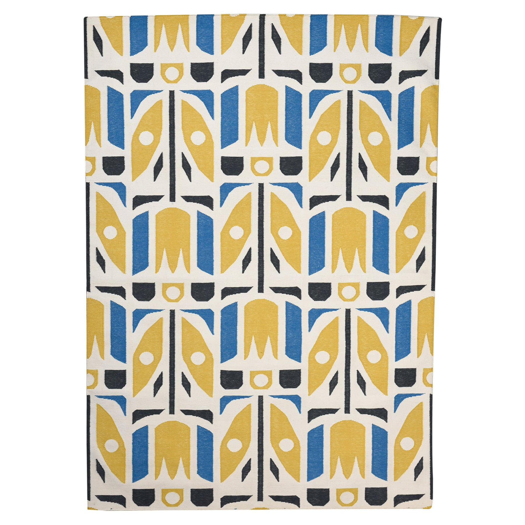 Floral Rug-Grey/Blue/Yellow