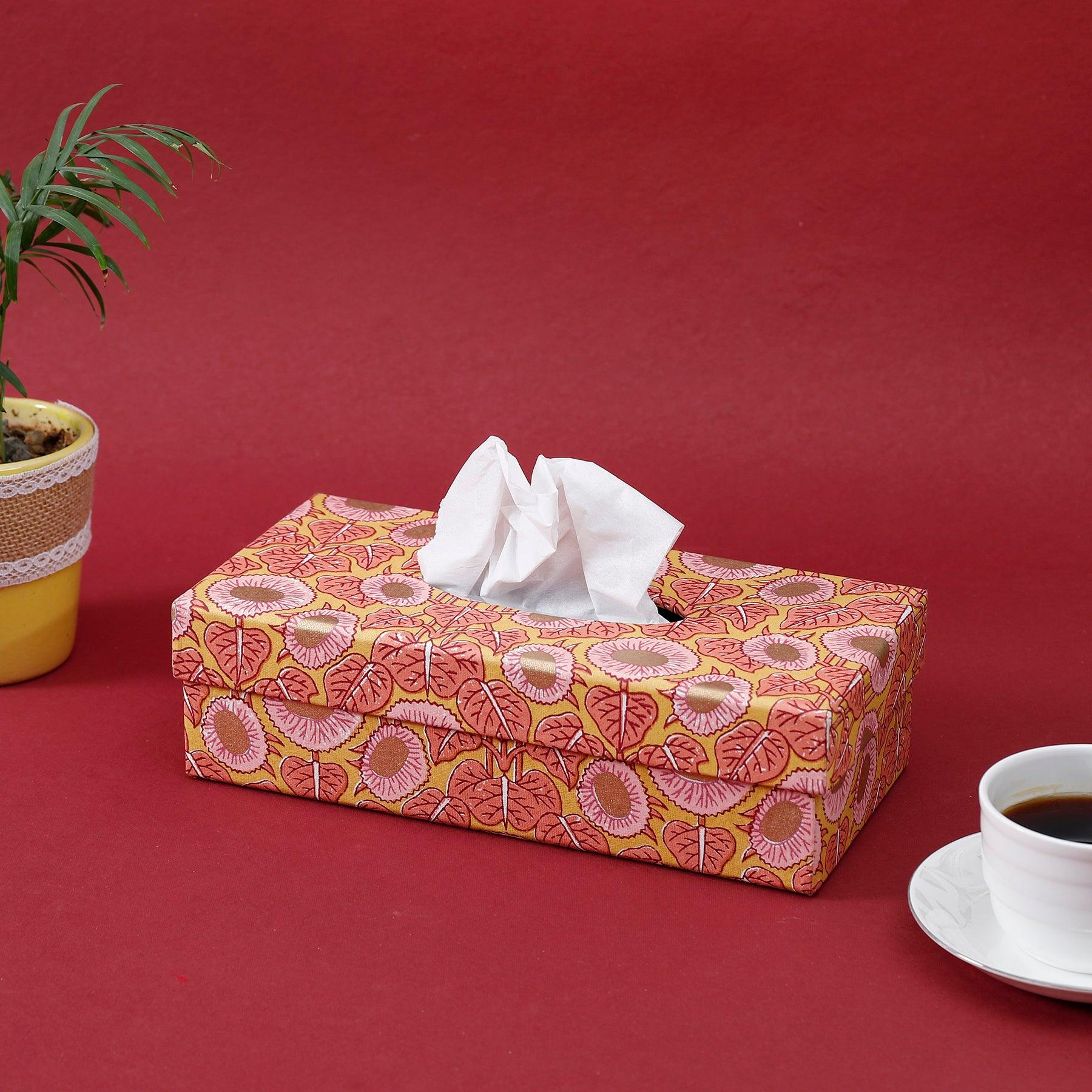 Block Story Flower Brown Tissue Box Holder