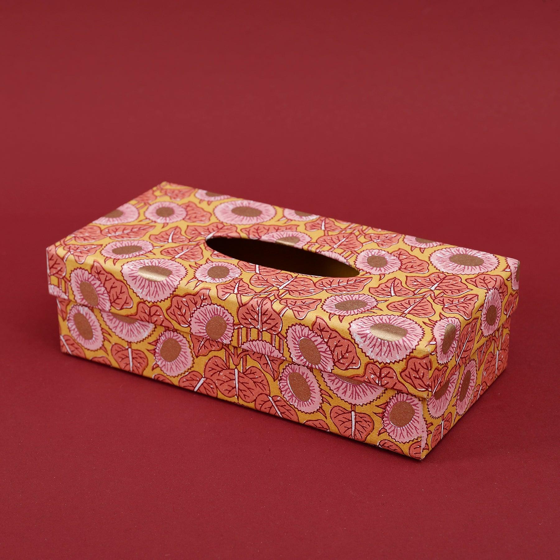 Block Story Flower Brown Tissue Box Holder