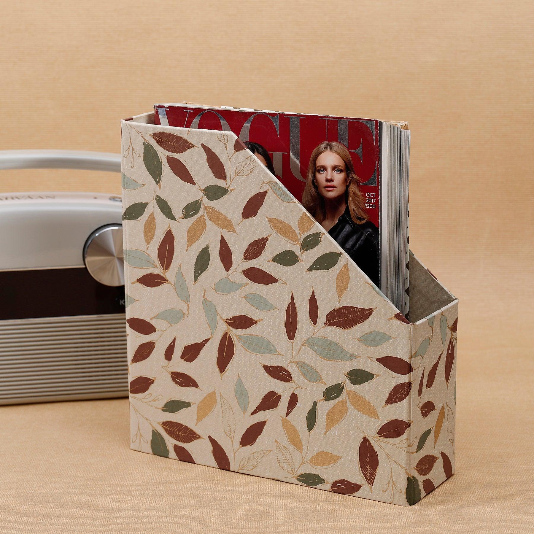 Maati Beige Collapsible Magazine Holder