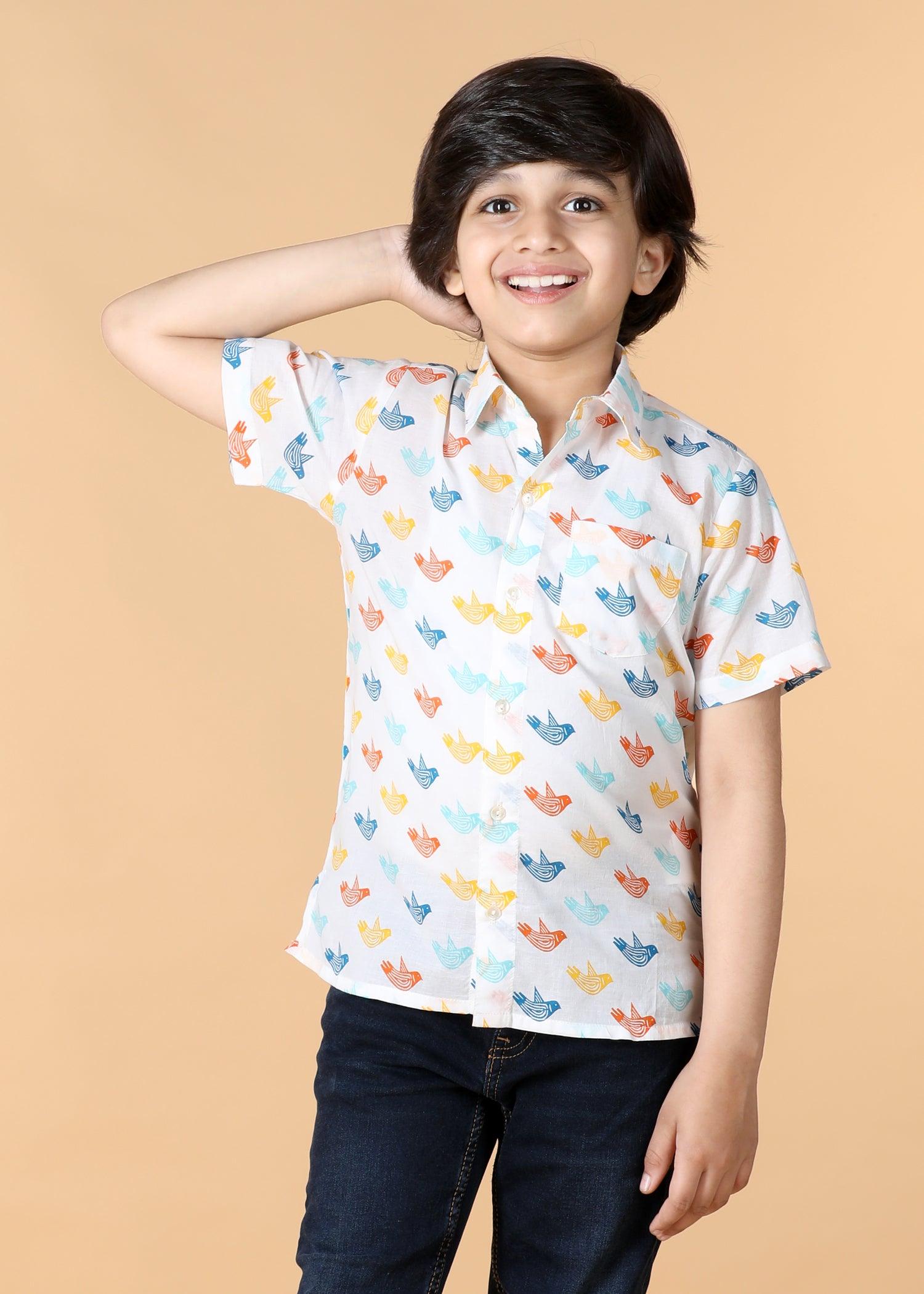 Multi Cotton Boys Shirt