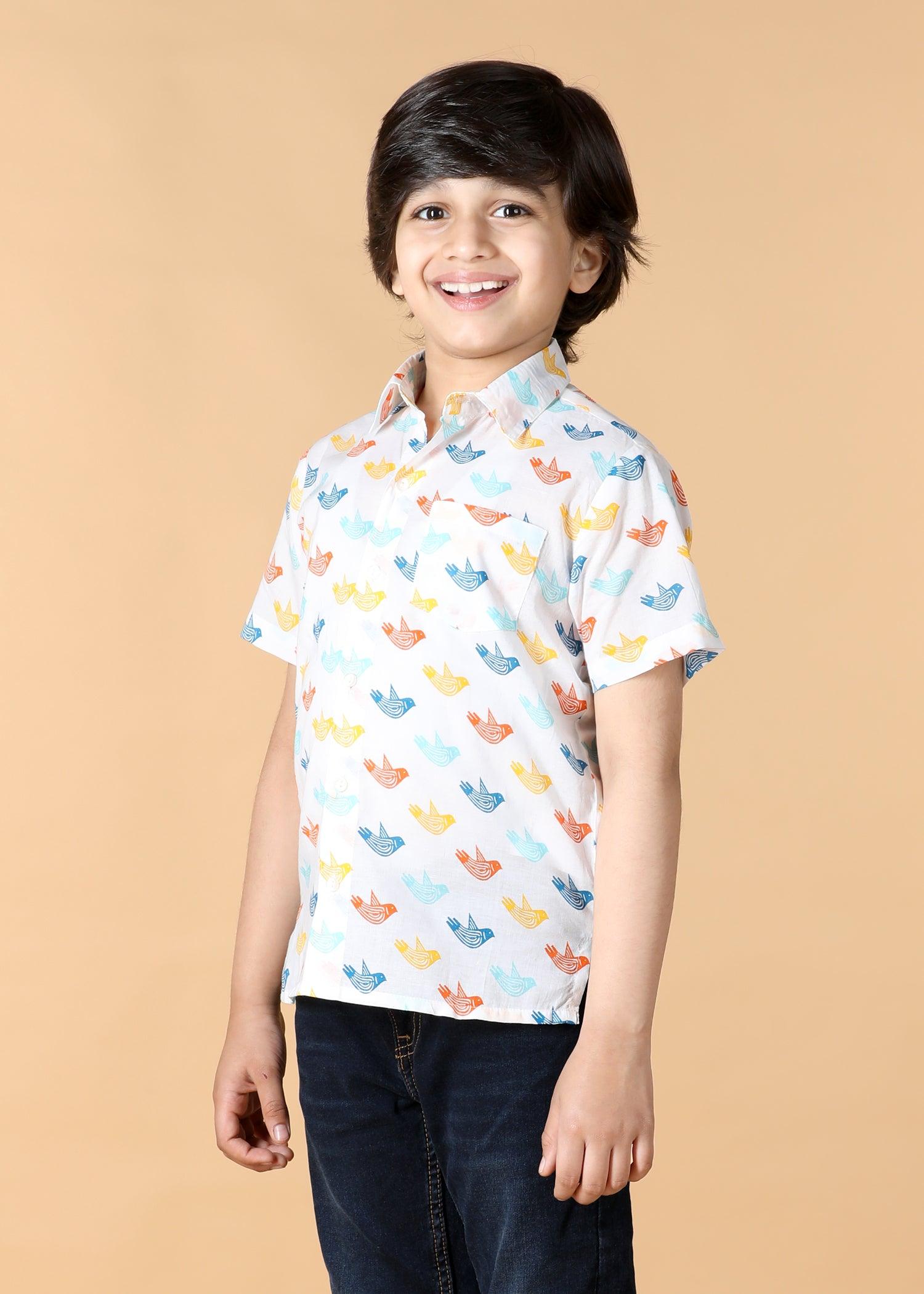 Multi Cotton Boys Shirt