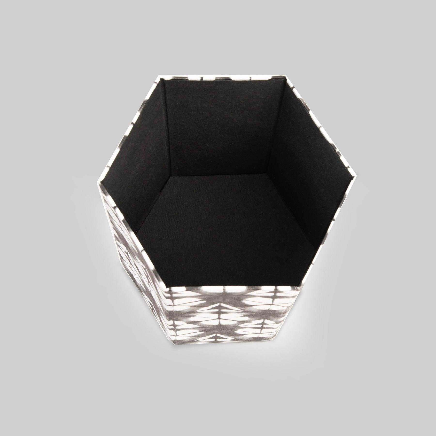 White & Black Collapsible Storage Bin