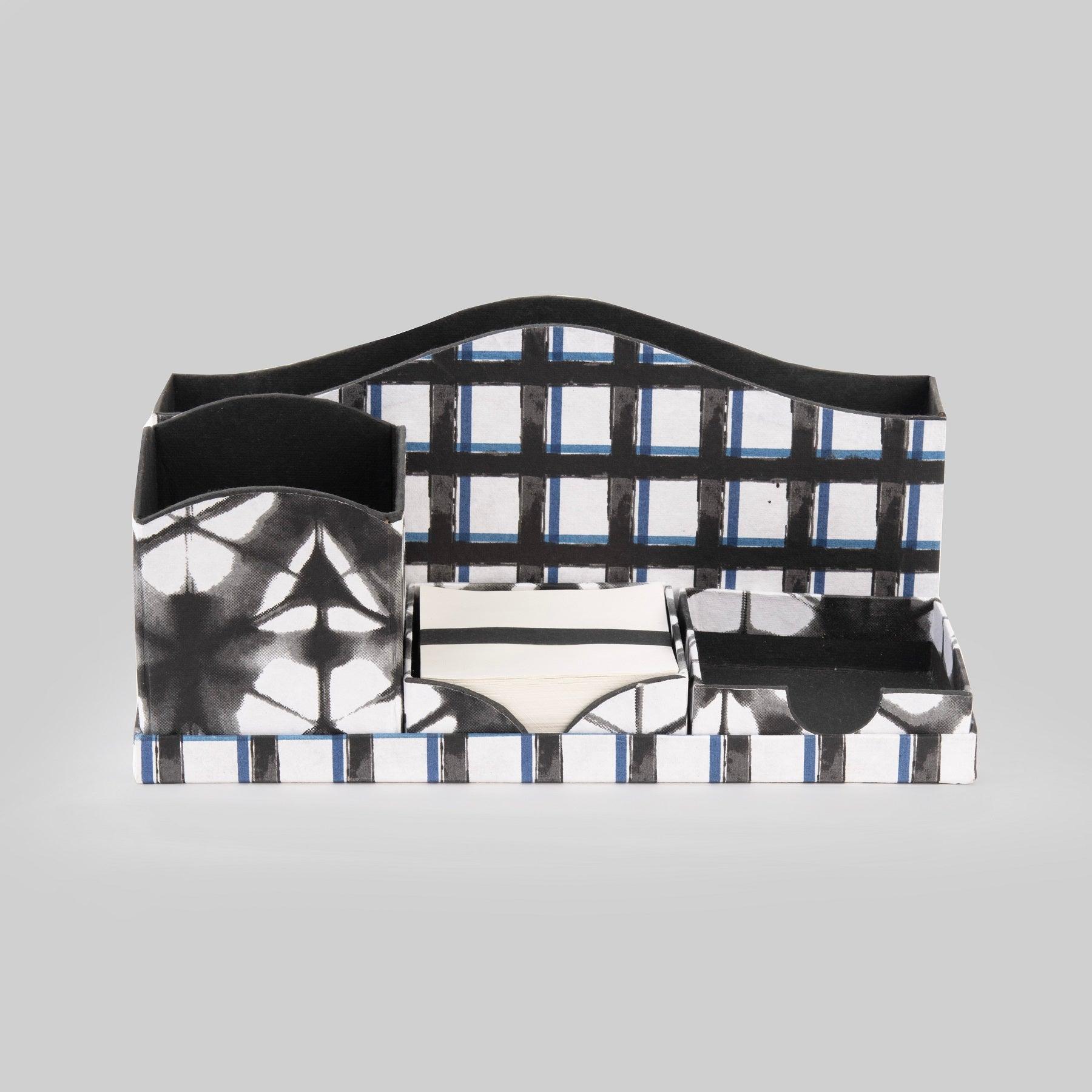 Black & White Collapsible Desk Organiser