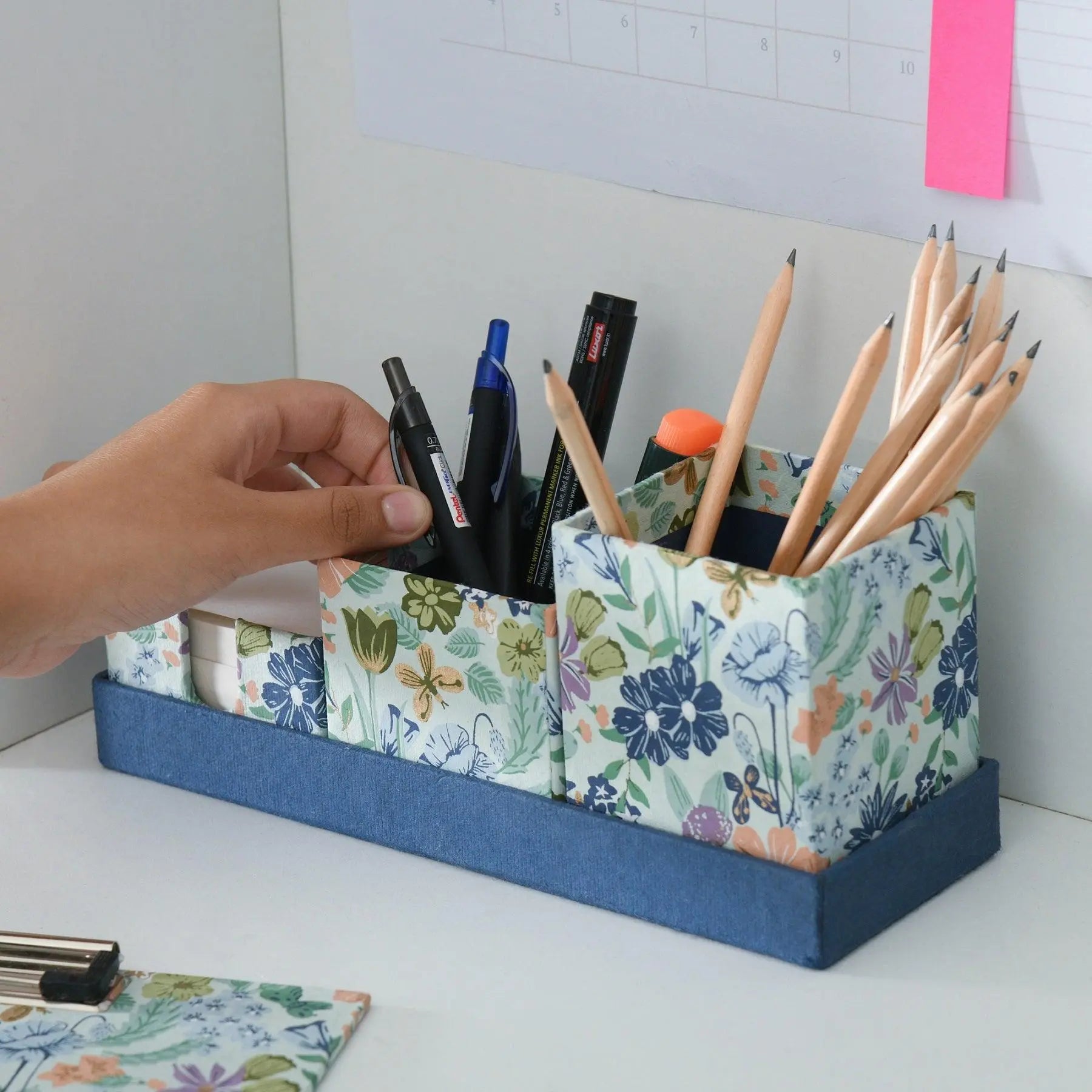 Bageecha Blue Small Desk Organiser