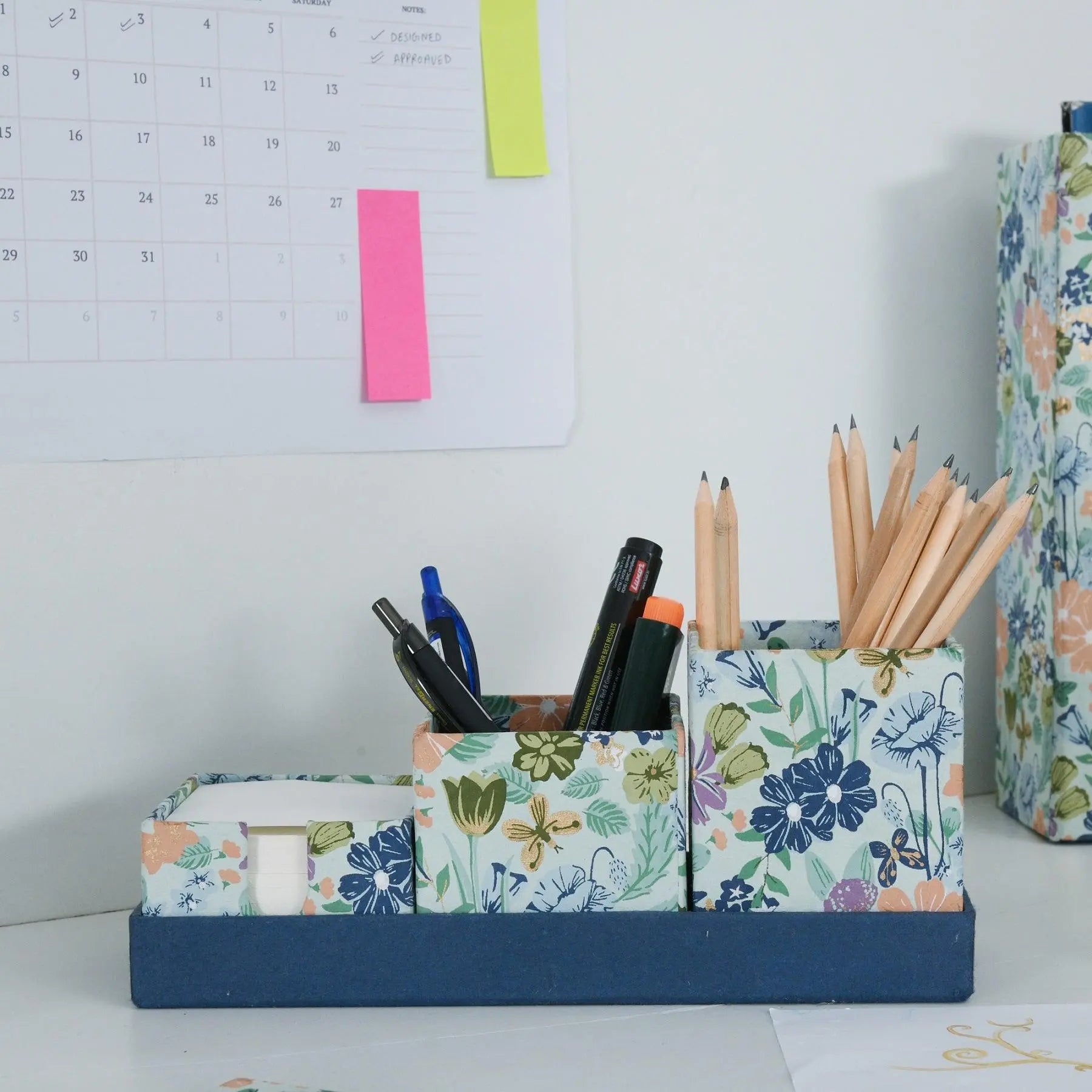 Bageecha Blue Small Desk Organiser