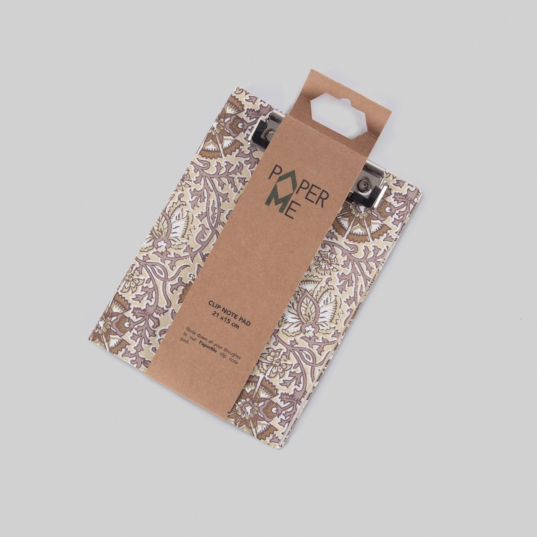 Block Story Jaal Beige Clip Notepad