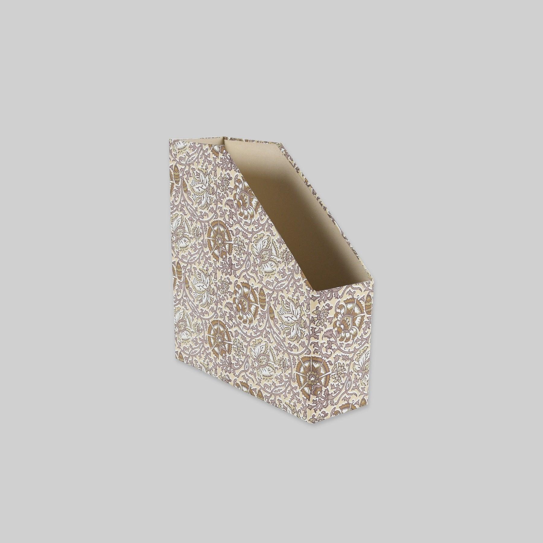 Block Story Jaal Beige Collapsible Magazine Holder