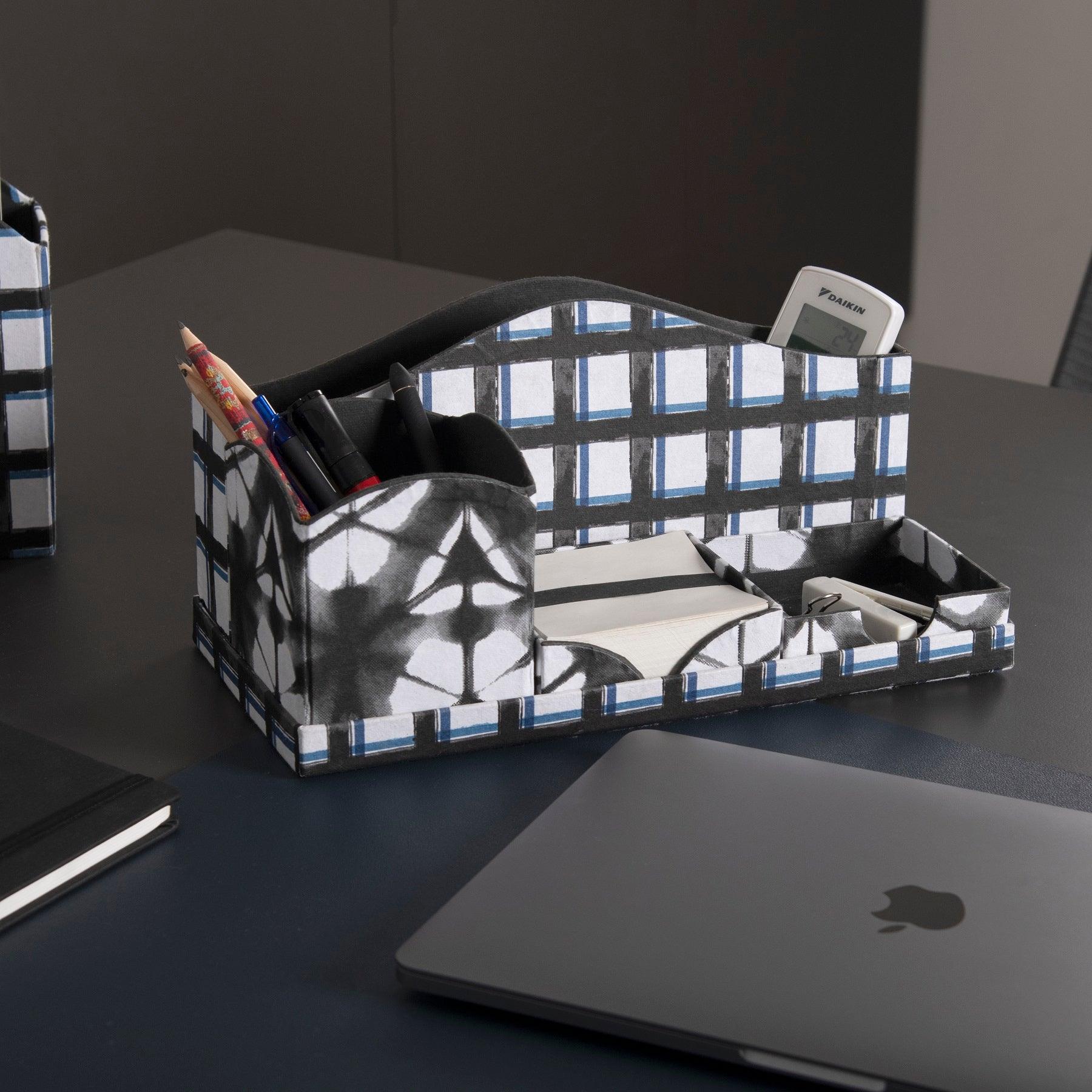 Black & White Collapsible Desk Organiser