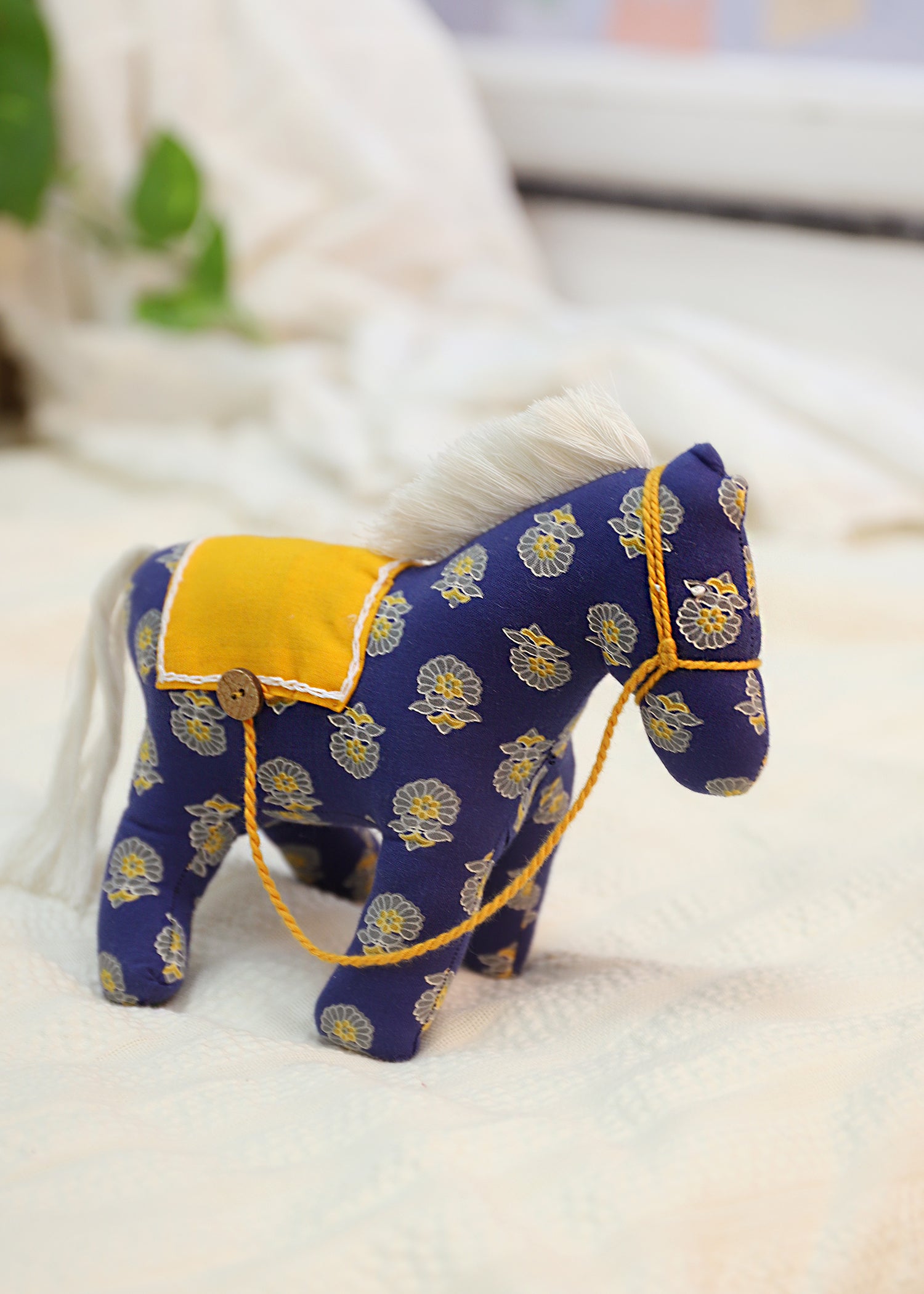 Horsie Horse Plush Toy-Navy/Blue