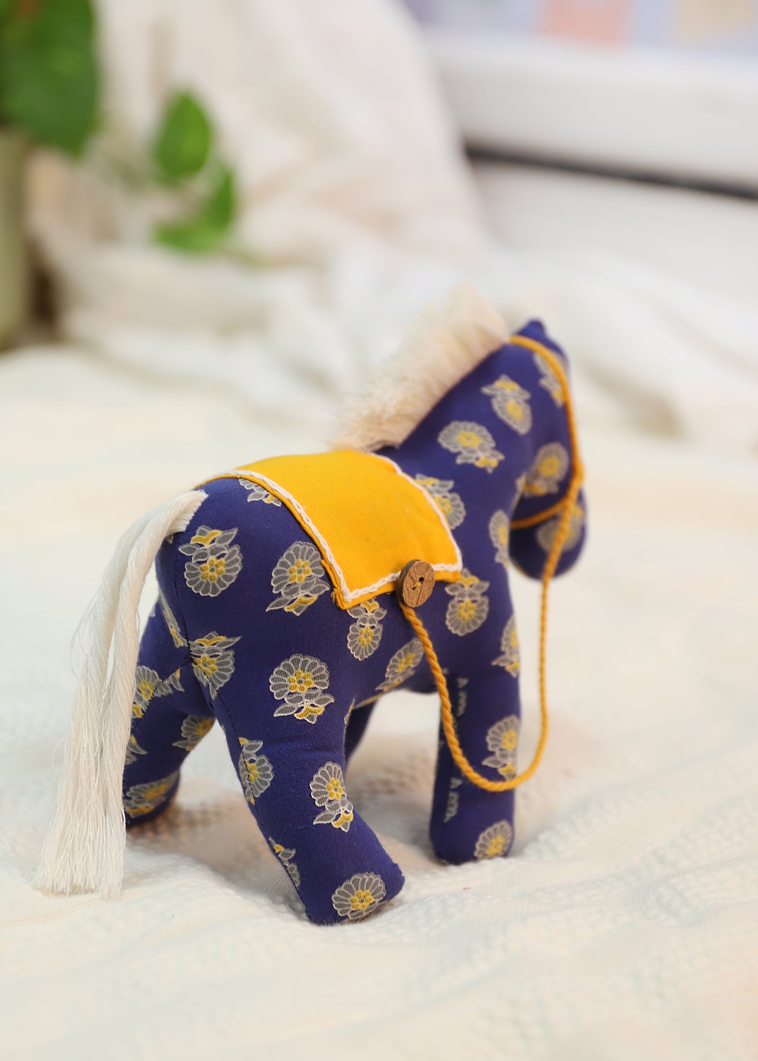 Horsie Horse Plush Toy-Navy/Blue