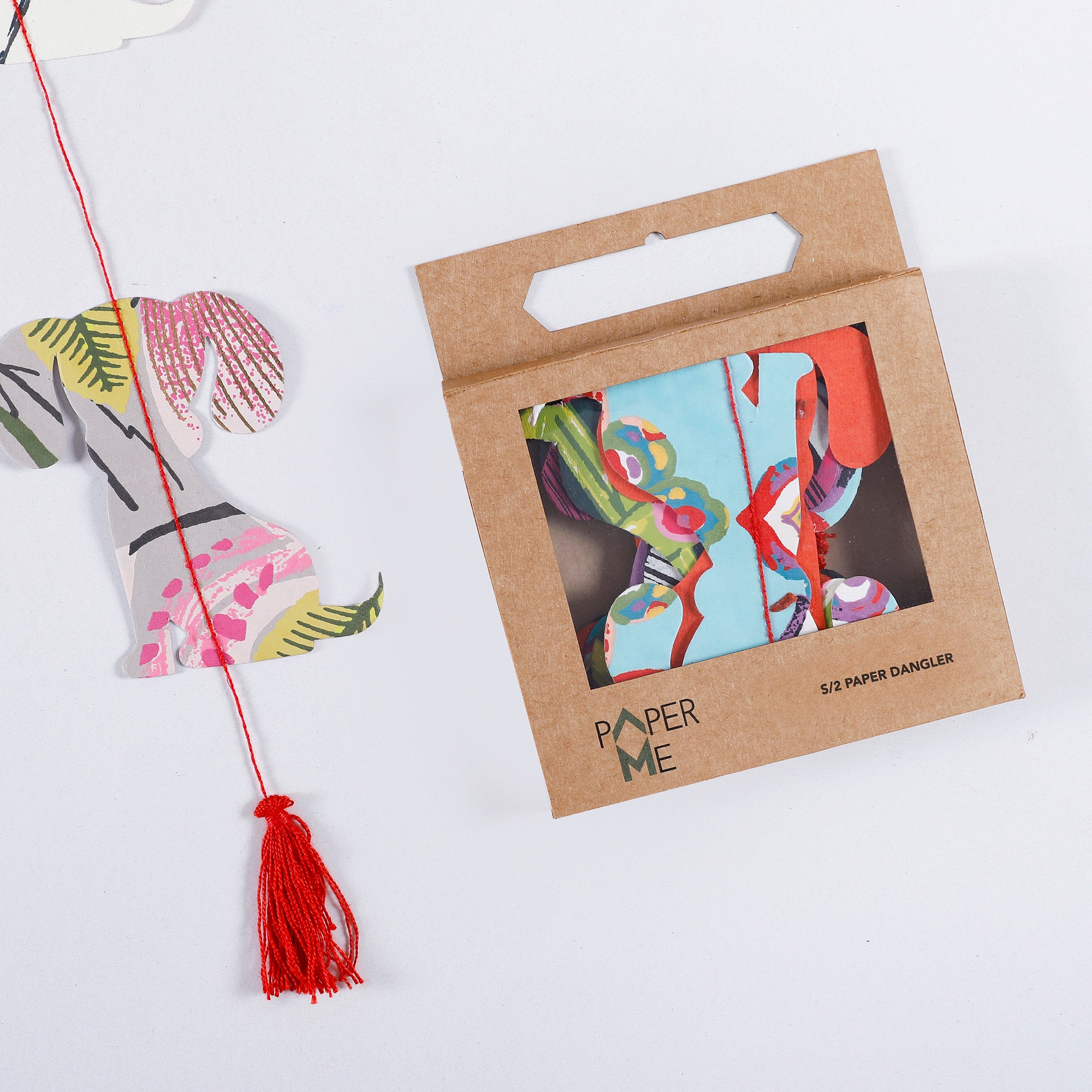 Multicolor Handmade Paper Dog Dangler Set of 2 Ratan Jaipur