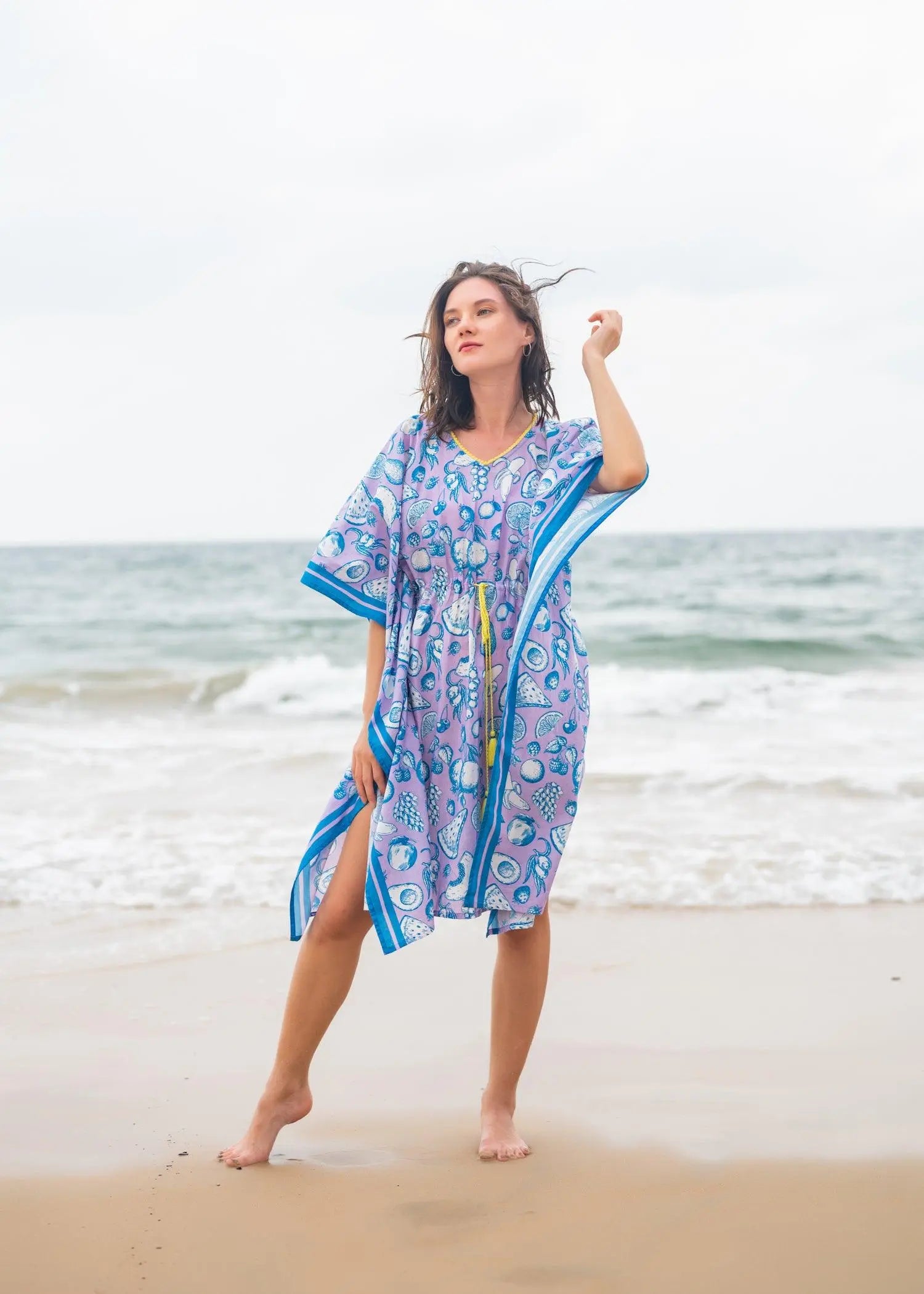 Lavendar Fruir Punch Short Cotton Kaftan