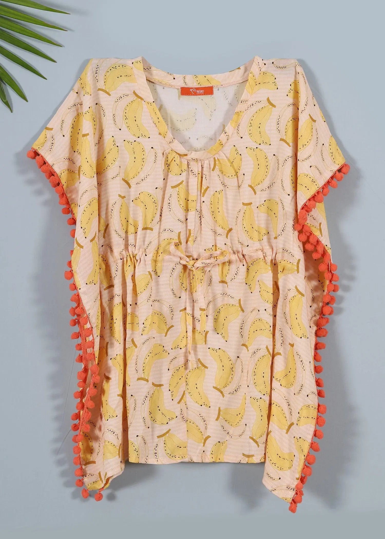 Yellow Banana Girls Cotton Kaftan