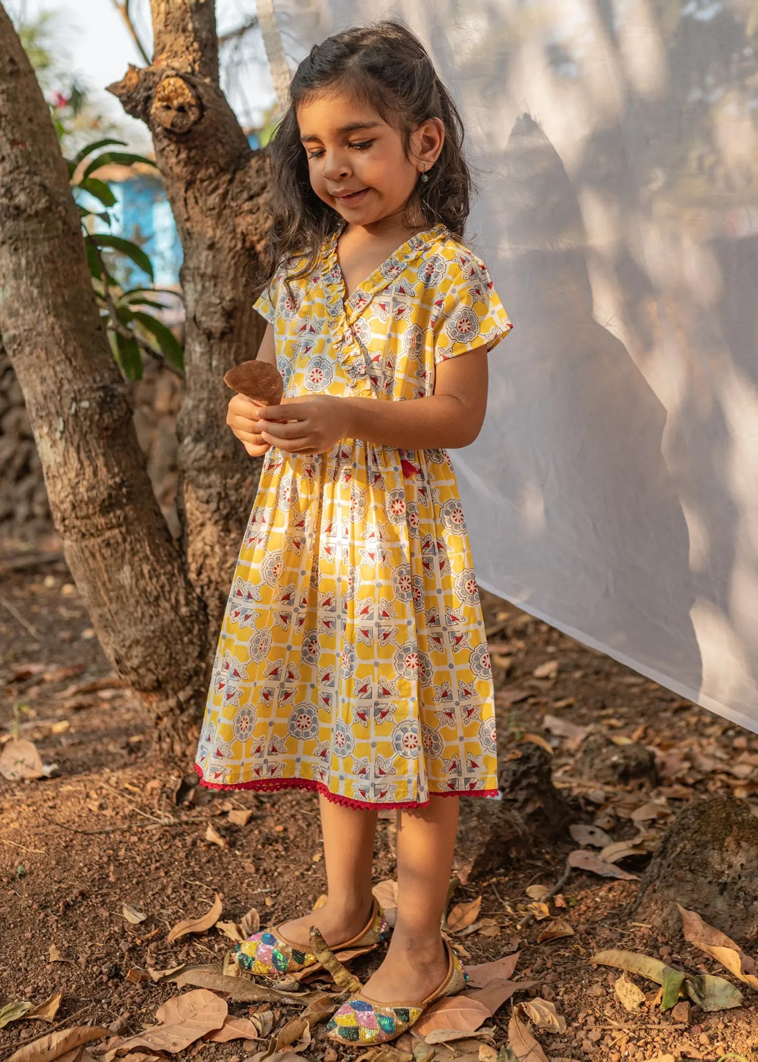 Yellow Cotton Sanya Dress Girls (6 Months- 9 Yrs)