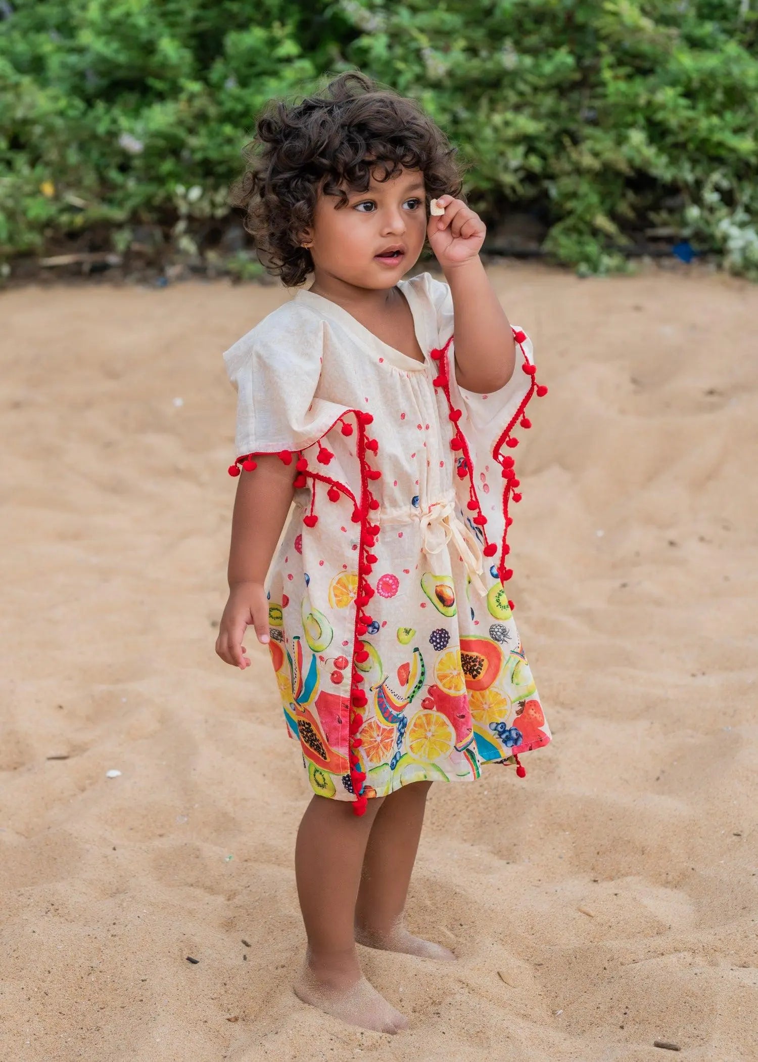 Peach Fruit Punch Girls Cotton Kaftan