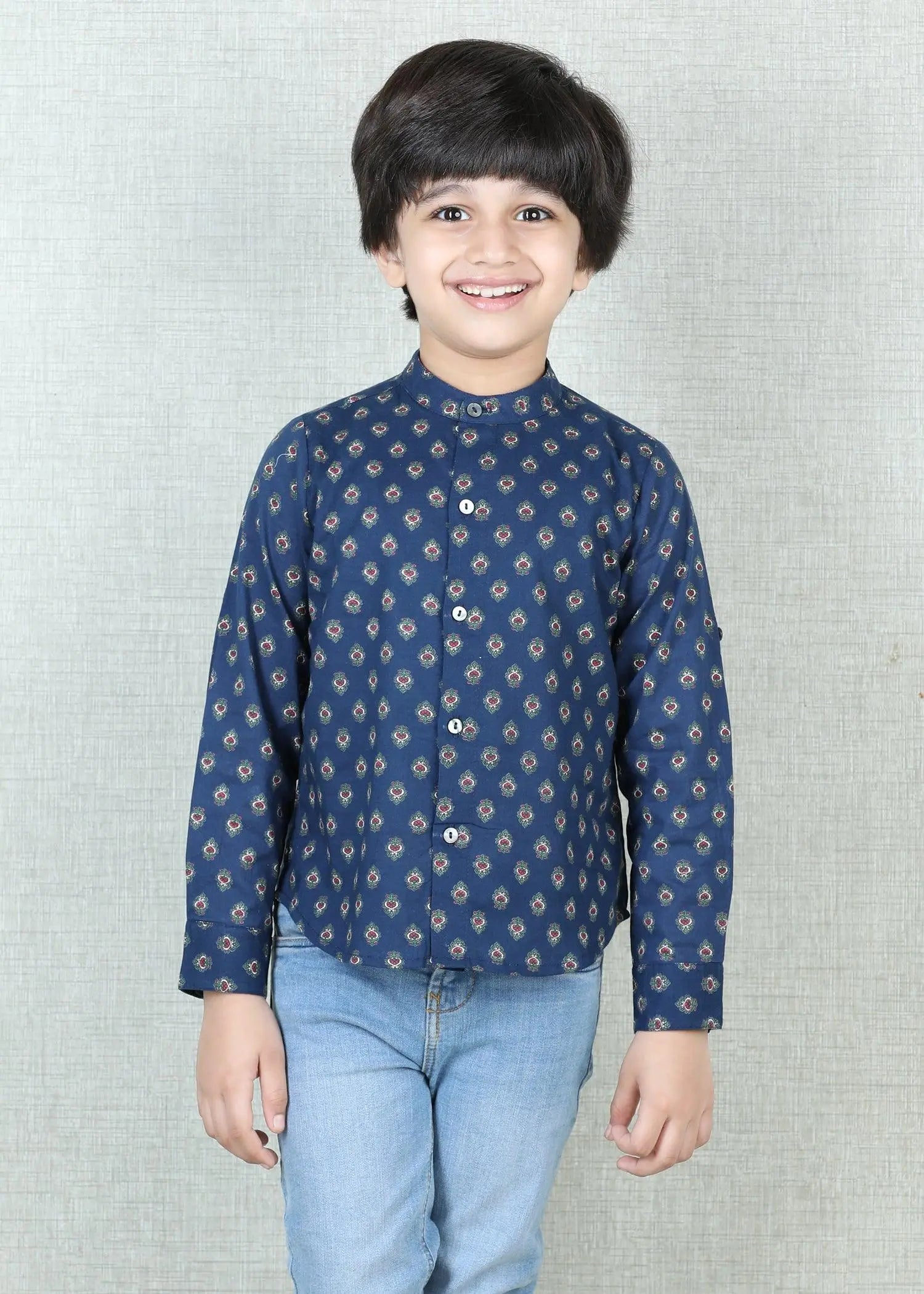 Buti Blue Cotton Cotton Full Sleeves Shirt Boy (6 Months -12 Years)