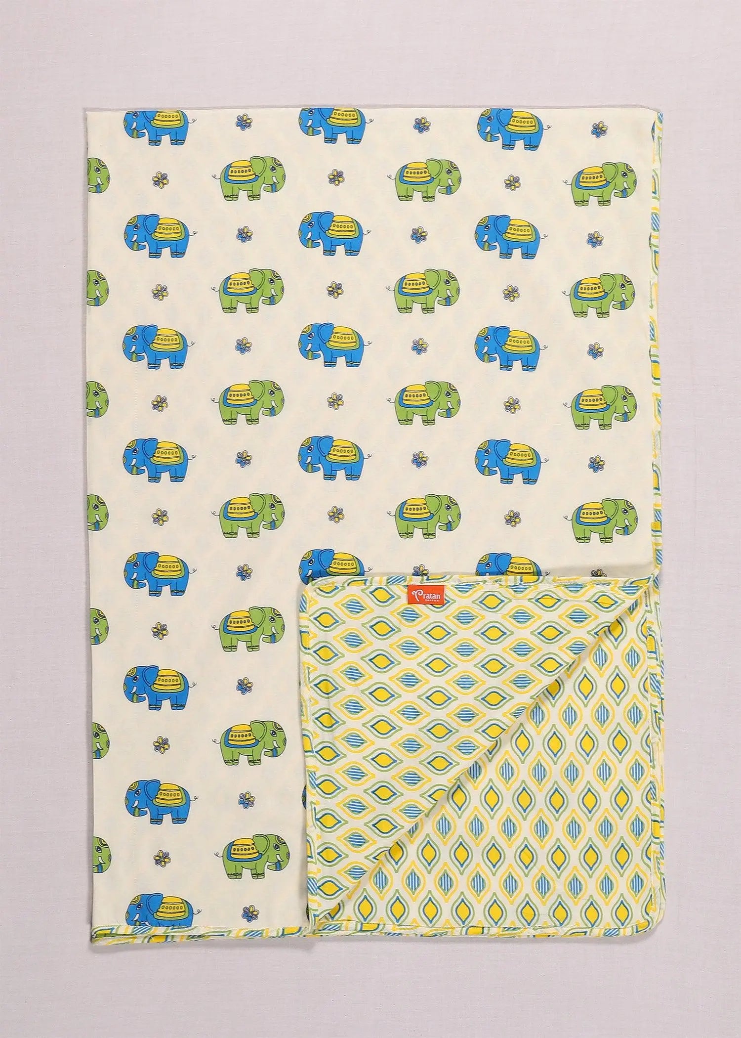 Bholu Hathi Blue/Green Cotton Dohar Kids