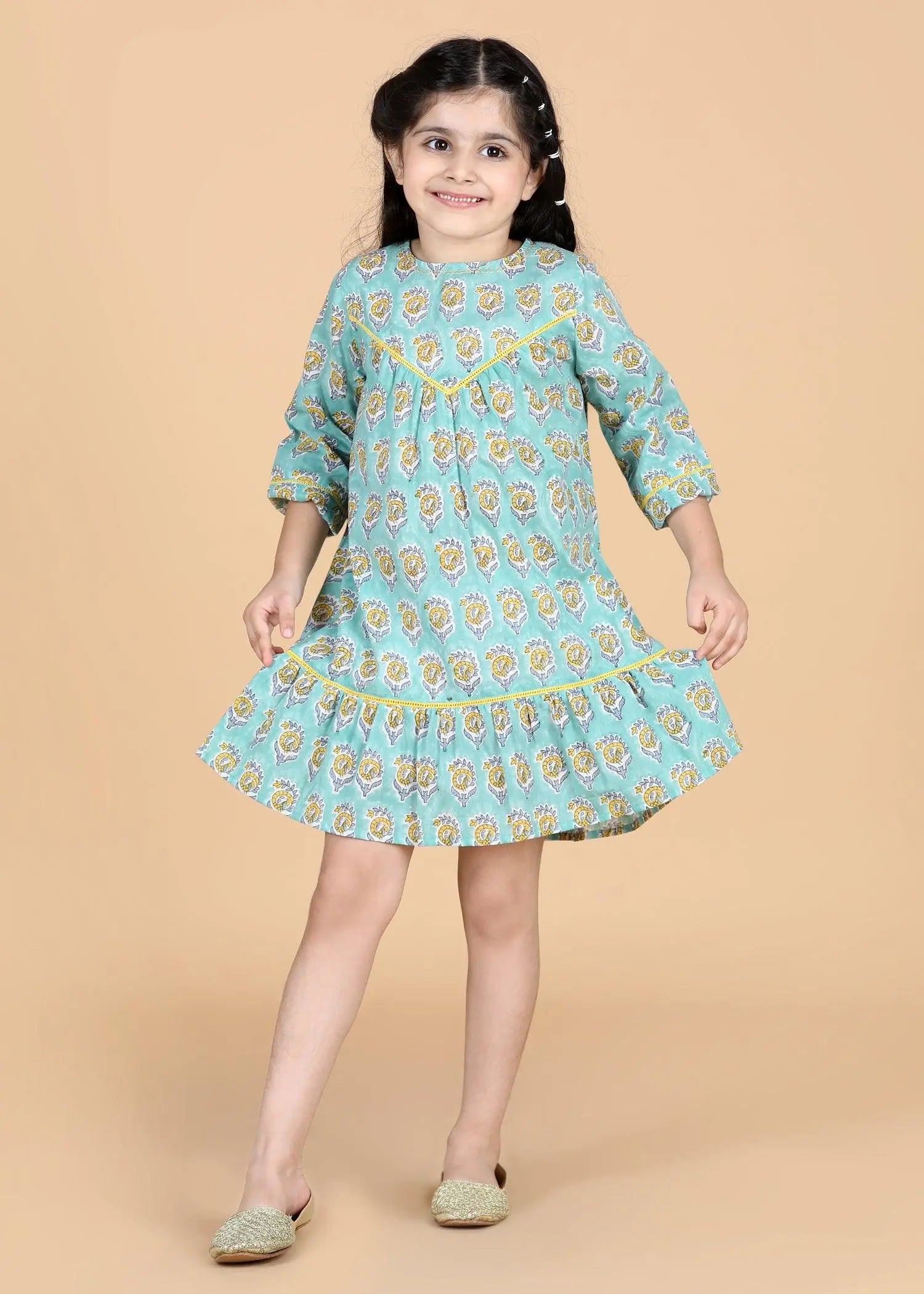 Aqua Cotton Victoria Dress Girls (6 Months -12 Yrs)