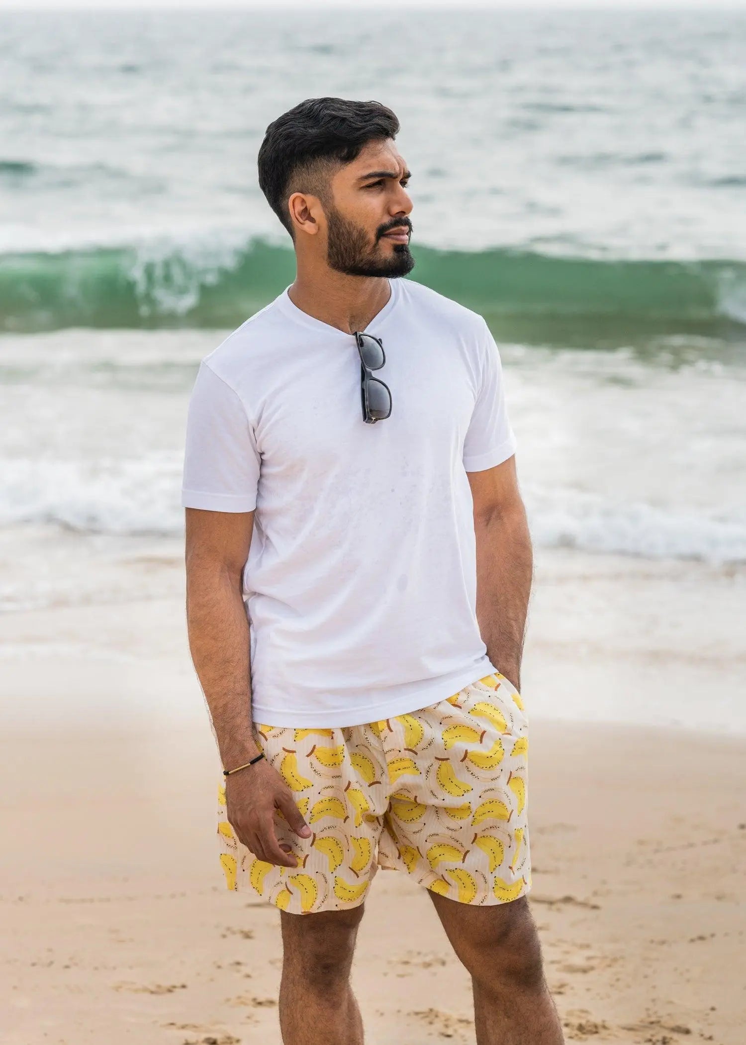 Yellow Banana Men Poplin Shorts