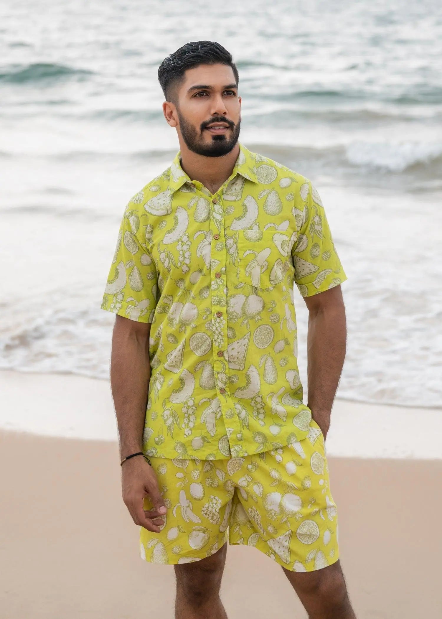 Mint Fruit Punch Cotton Half Sleeves Shirt