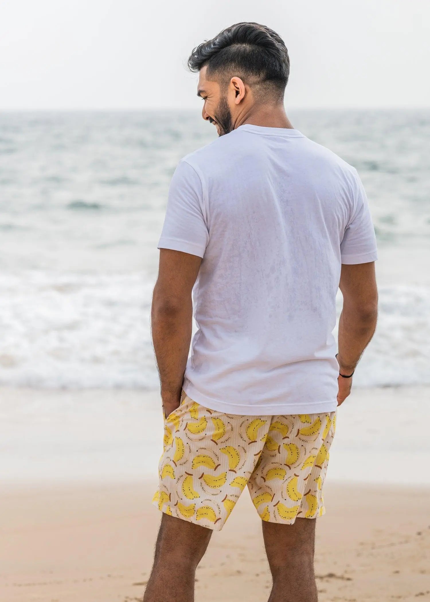 Yellow Banana Men Poplin Shorts