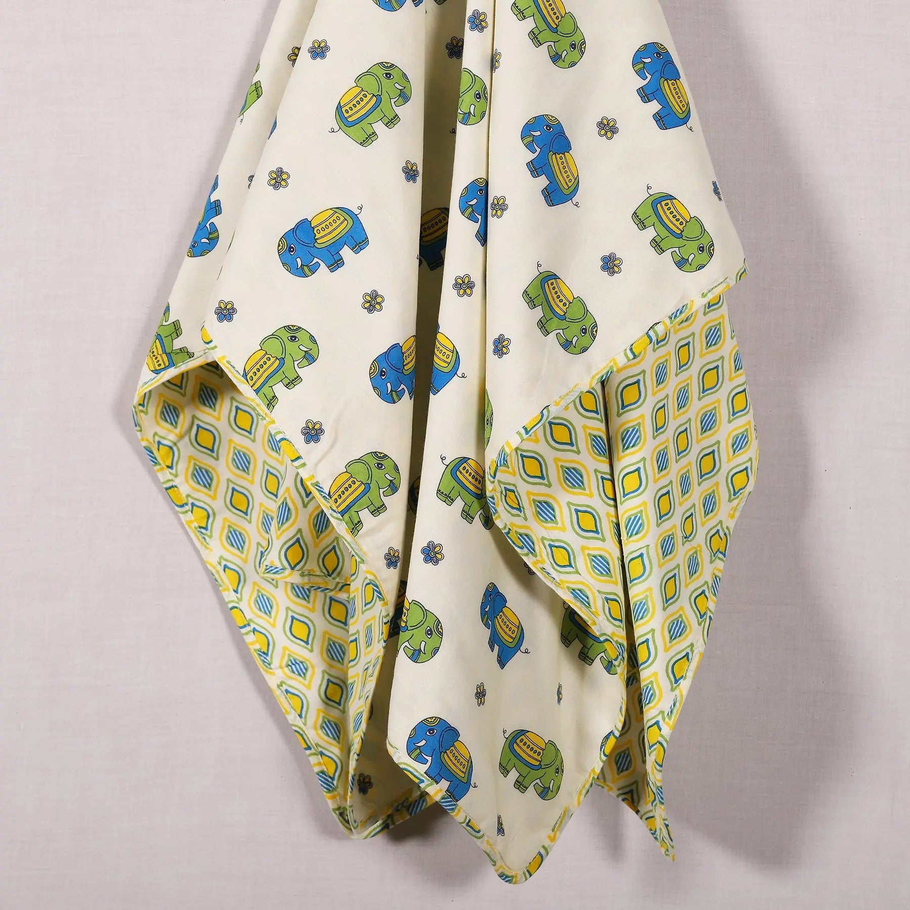 Bholu Hathi Blue/Green Cotton Dohar Baby