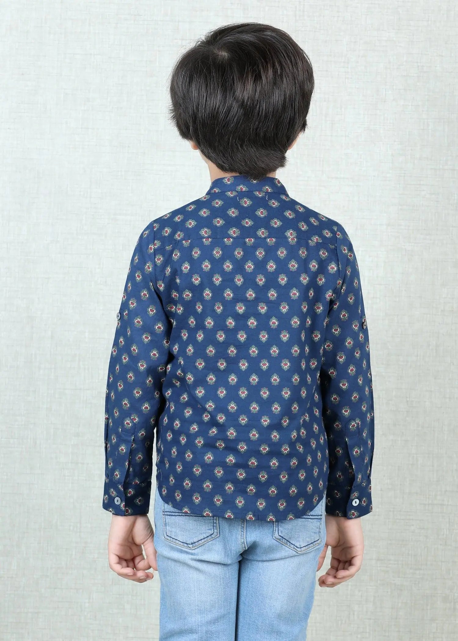 Buti Blue Cotton Cotton Full Sleeves Shirt Boy (6 Months -12 Years)