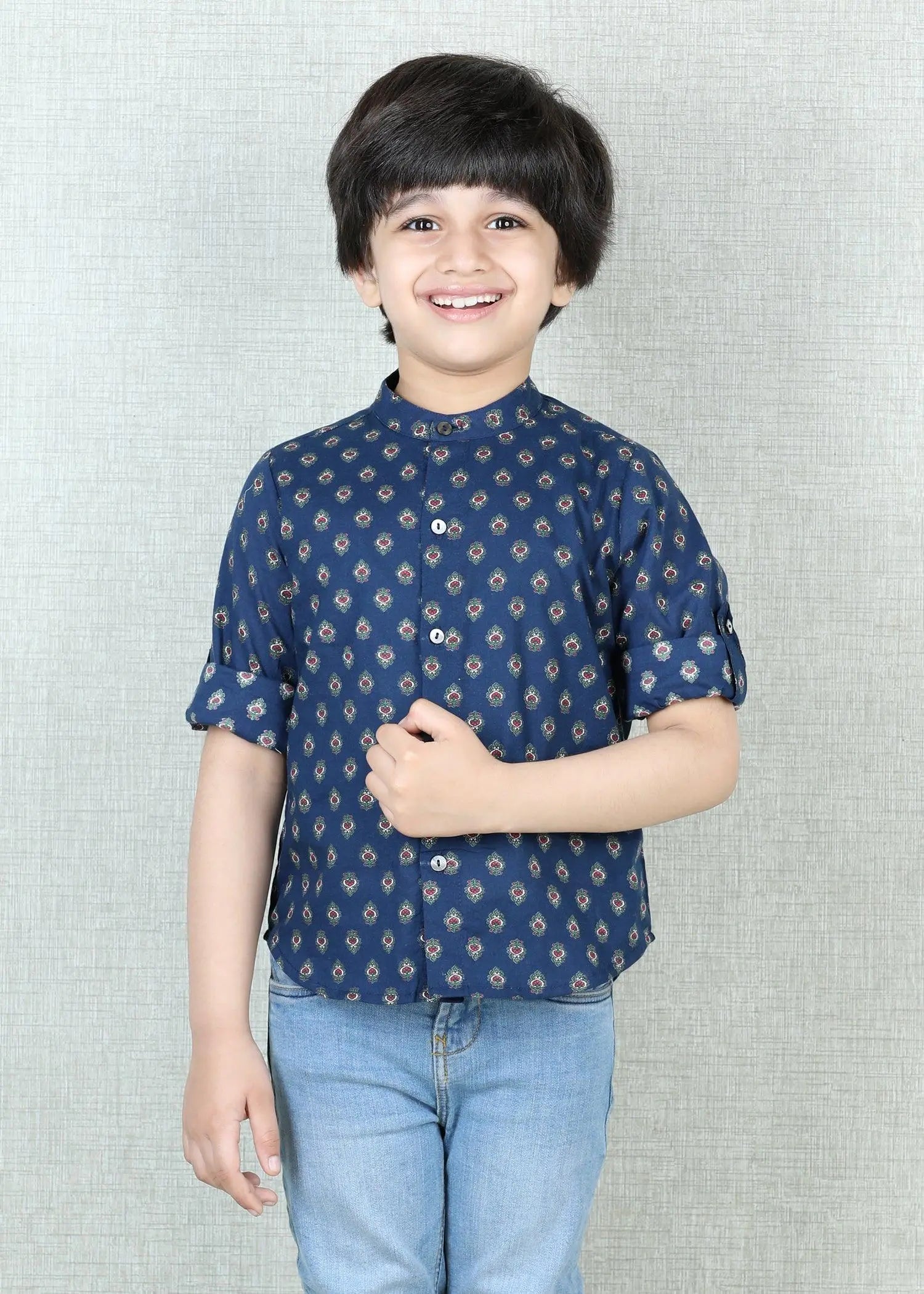 Buti Blue Cotton Cotton Full Sleeves Shirt Boy (6 Months -12 Years)