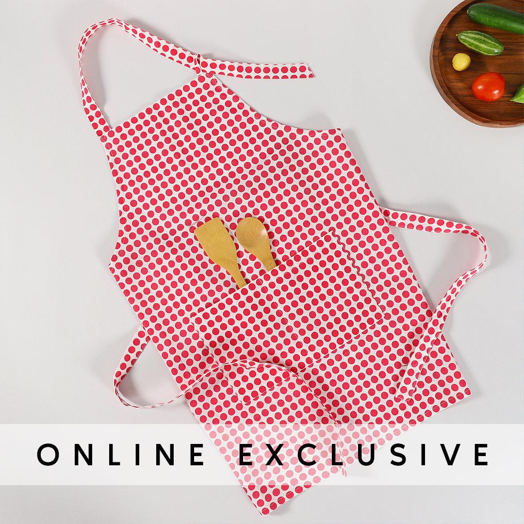 Polka Dot Pink Cotton Apron