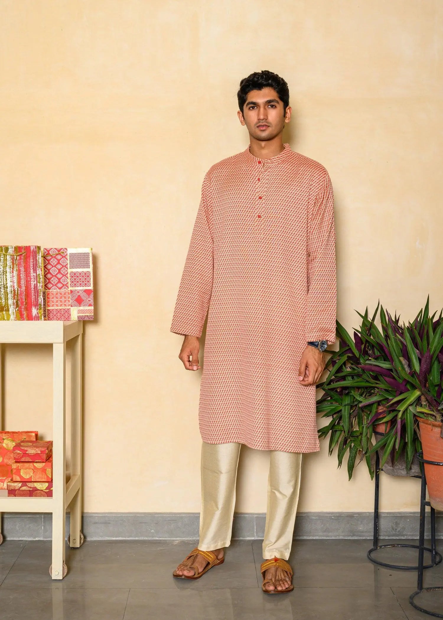 Mandarin Collar Long Kurta