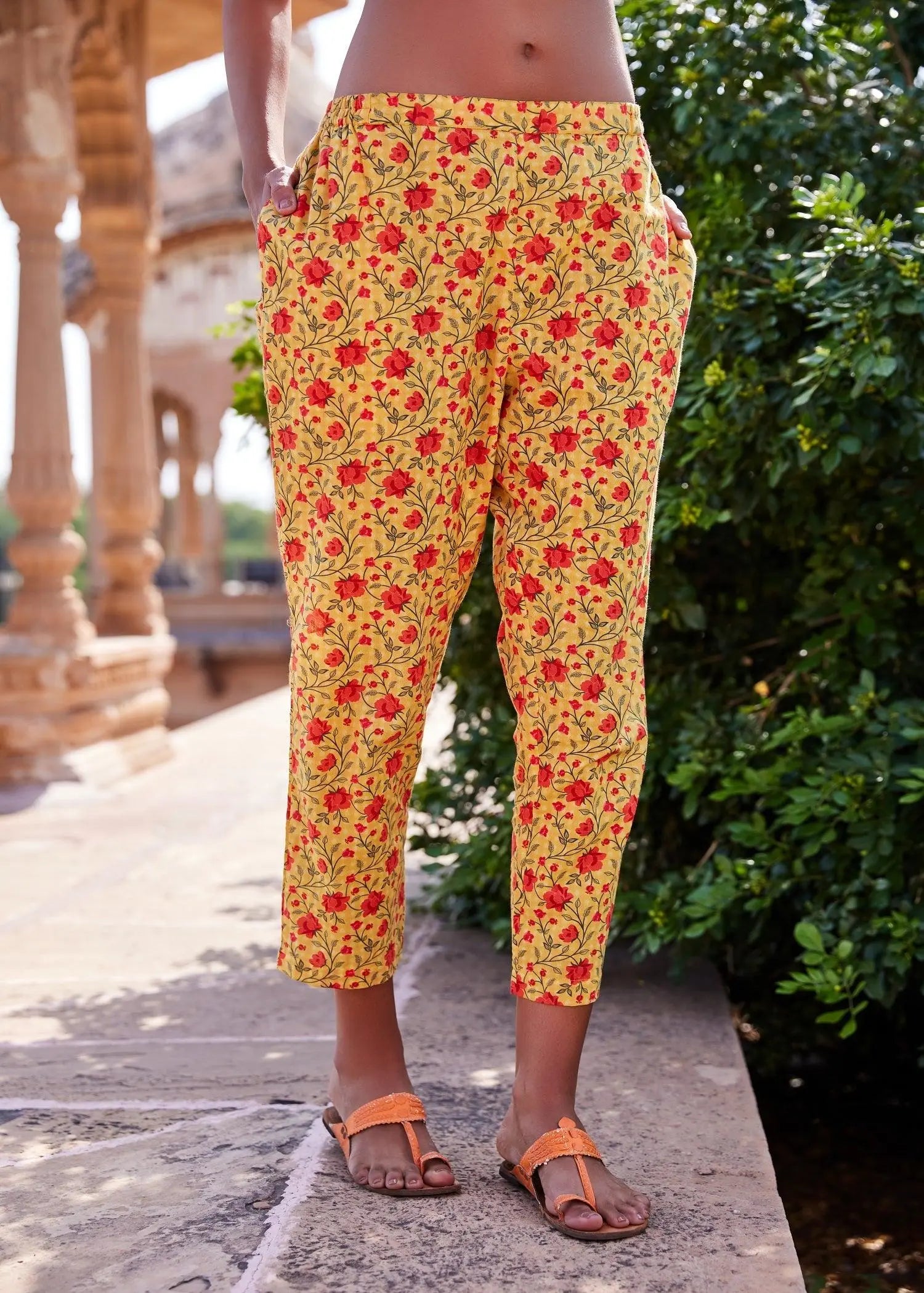 Rangrez Yellow Color Ankle Length Tapered Pant