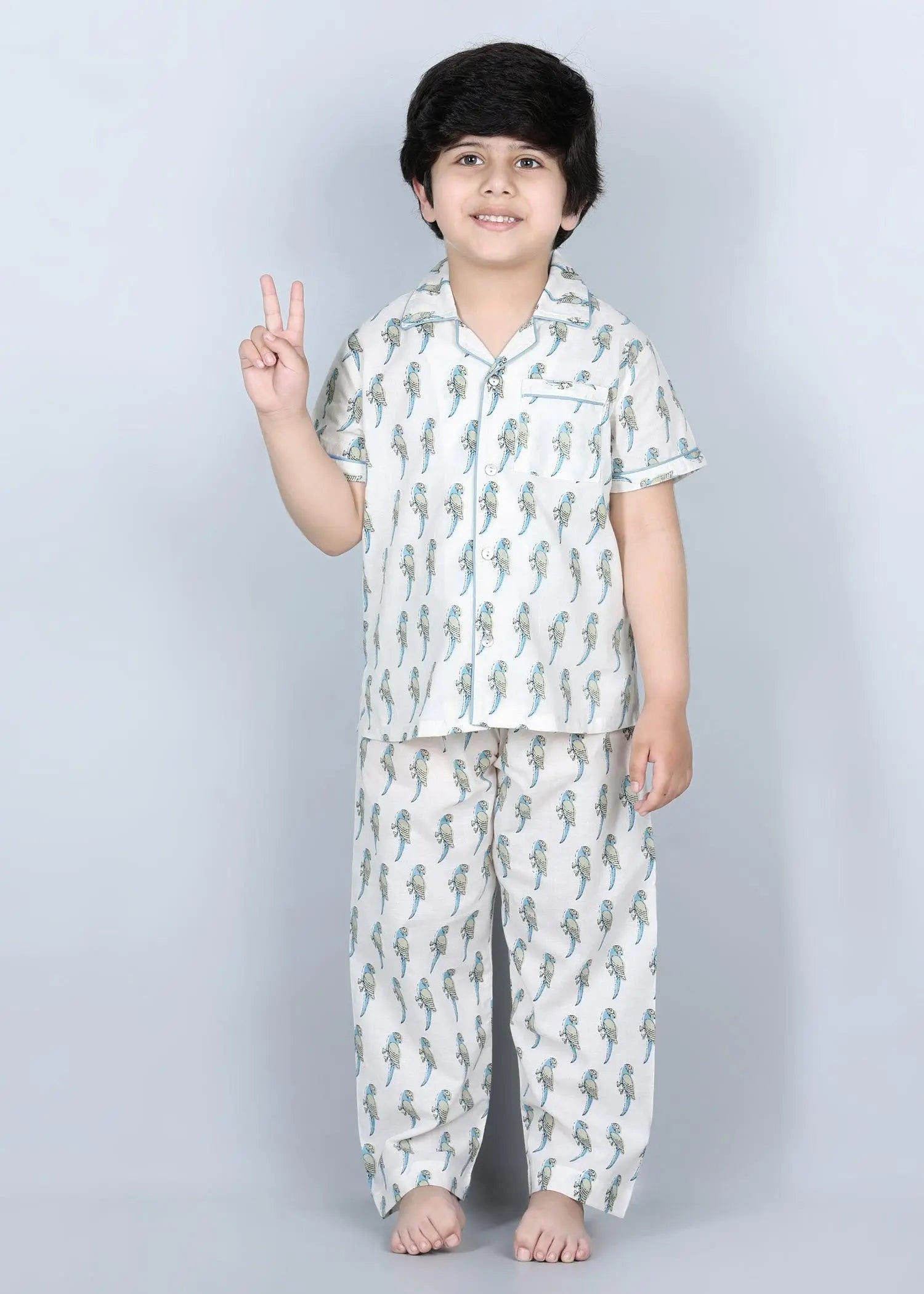 Tota Green Half Sleeves Cotton Nighsuit Boys (1-12 Years)