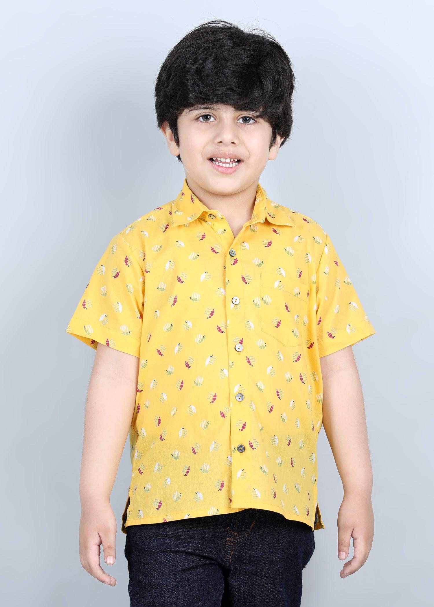 Bees Yellow Cotton Shirt Boy (2 Years to 12 Years)