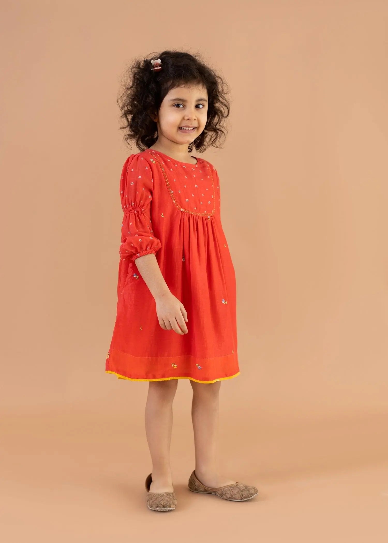 Rose Uri Embroidered Dress (2-12 Years)