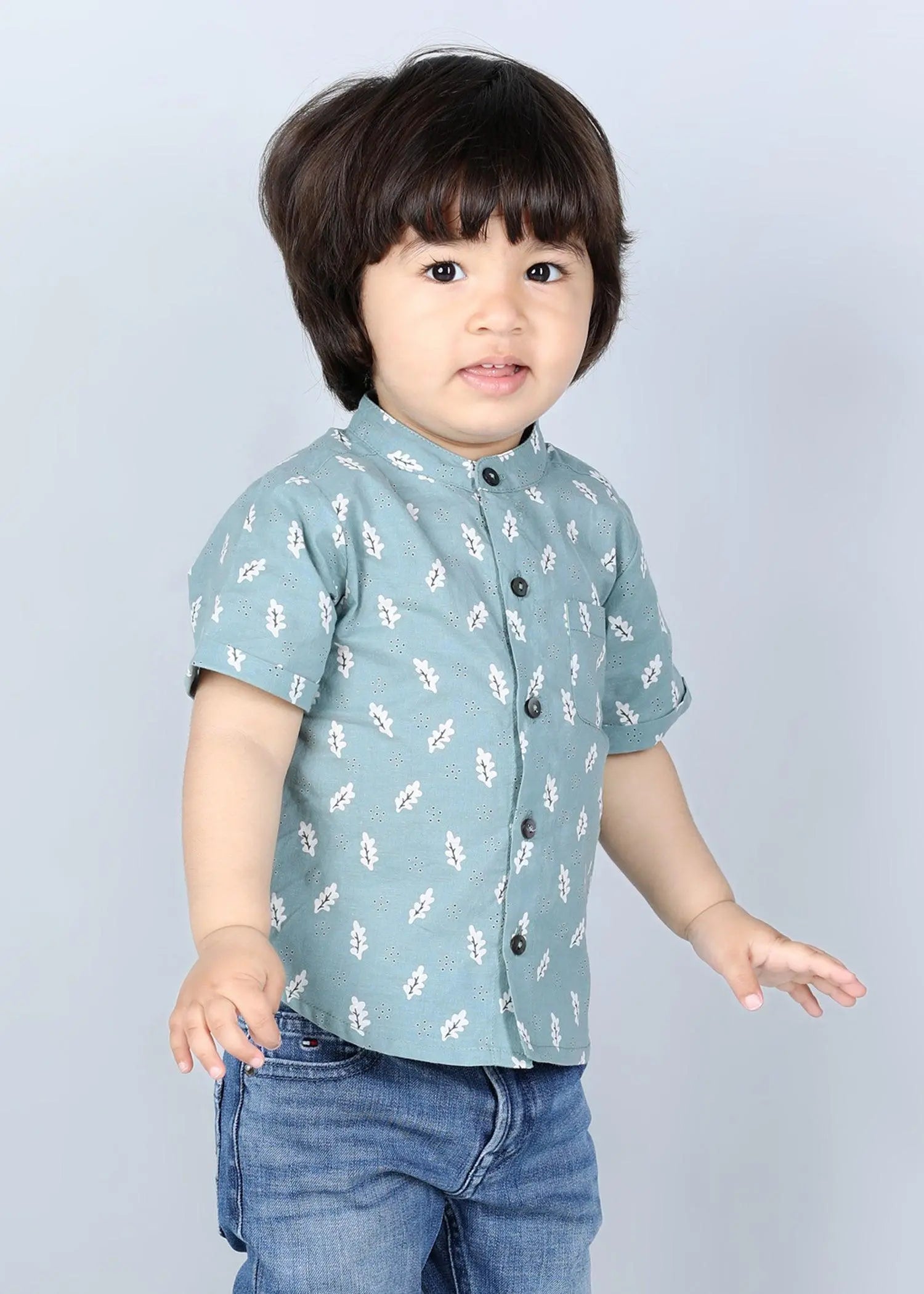 Oak Green Cotton Harshit Shirt (6-24 Months)