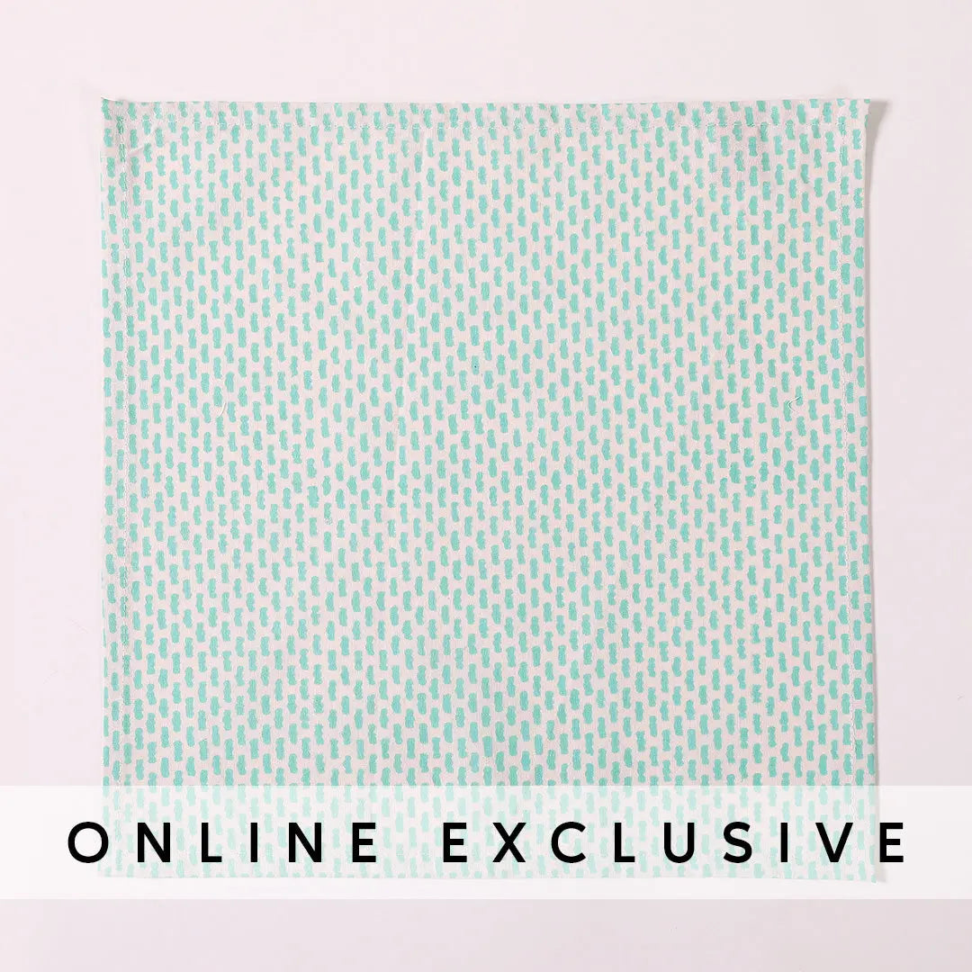 Ocean Blue Cotton Printed Cocktail Napkin Set of 6